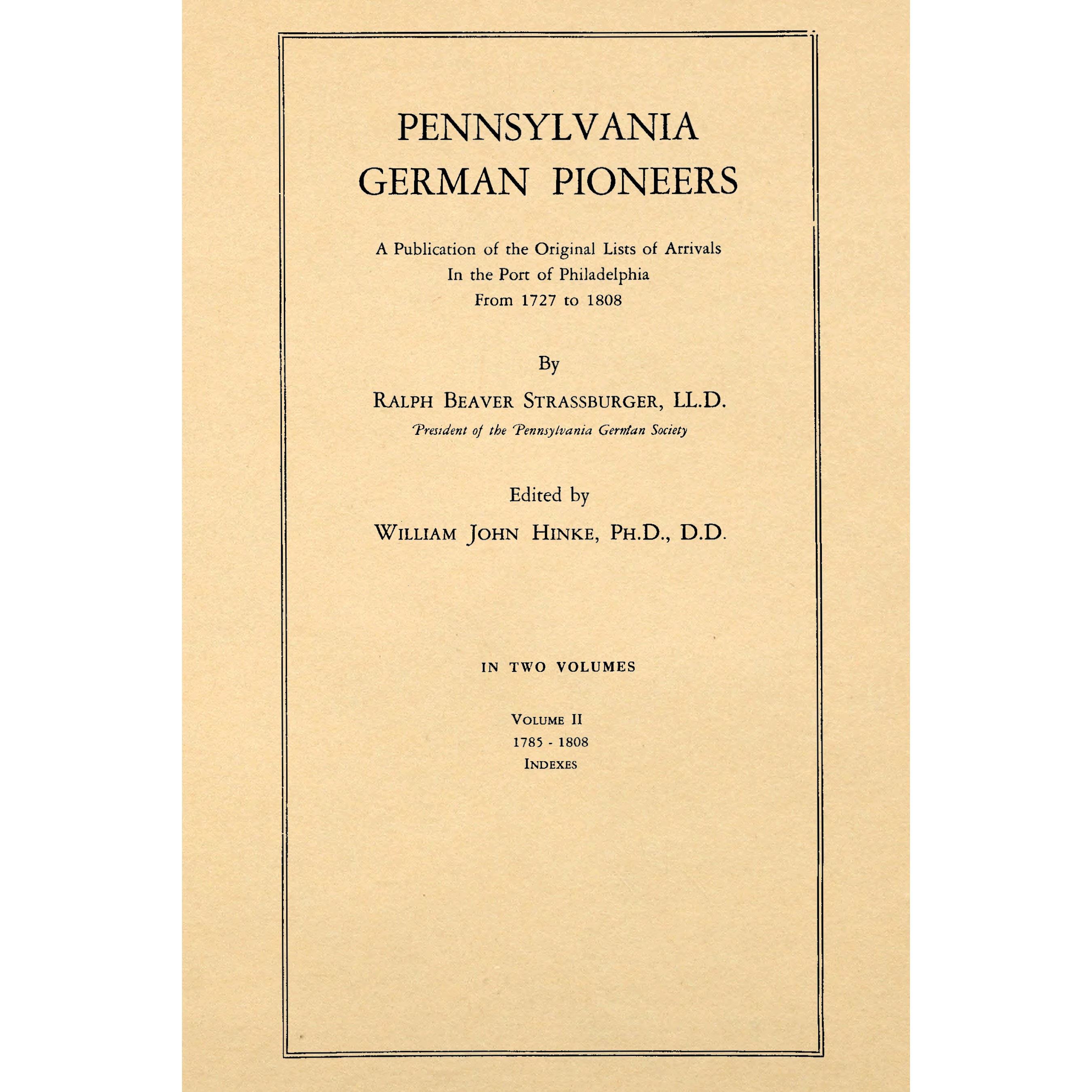 Pennsylvania German Pioneers