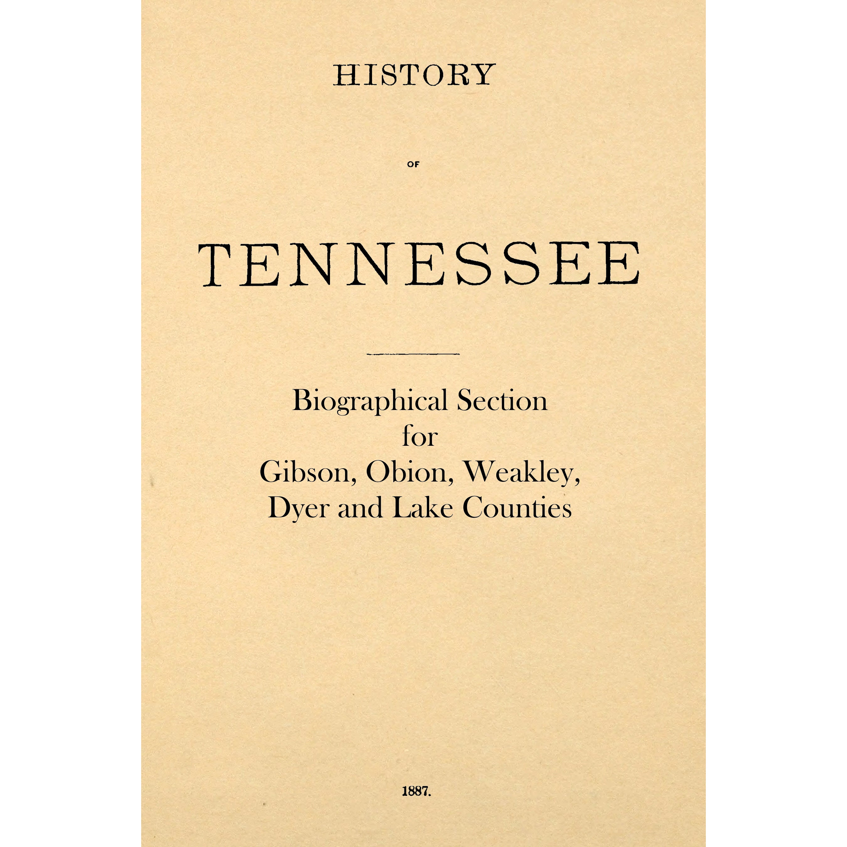 History of Tennessee [Biographical Section]