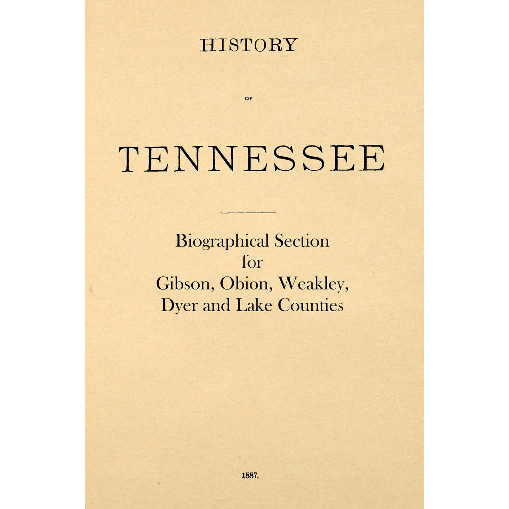 History of Tennessee [Biographical Section]