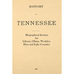 History of Tennessee [Biographical Section]