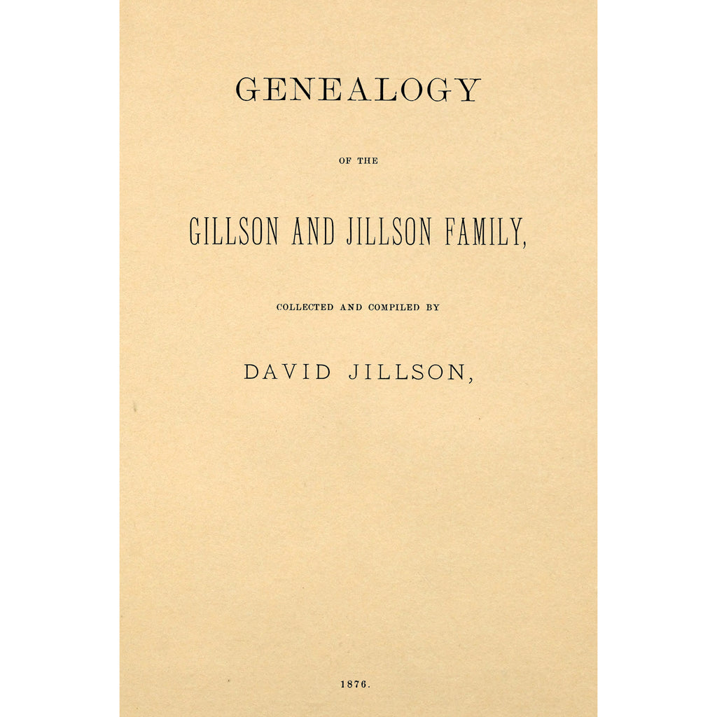 Genealogy of the Gillson and Jillson Family