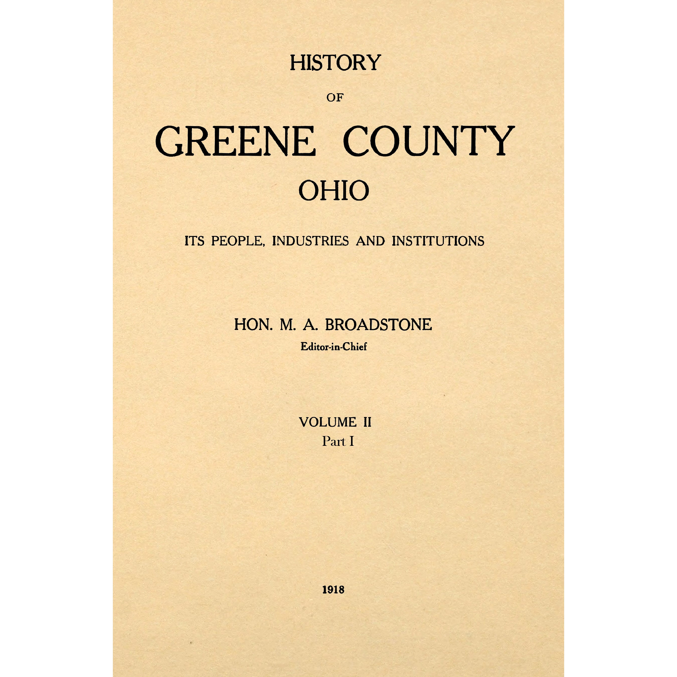 History Of Greene County Ohio