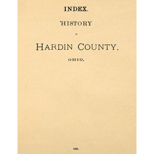 Index to Brown's 1883 History of Hardin County, Ohio