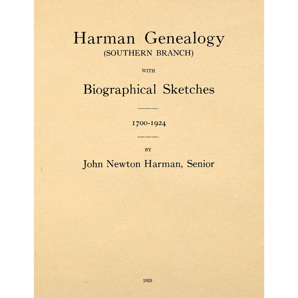 Harman Genealogy (Southern Branch)