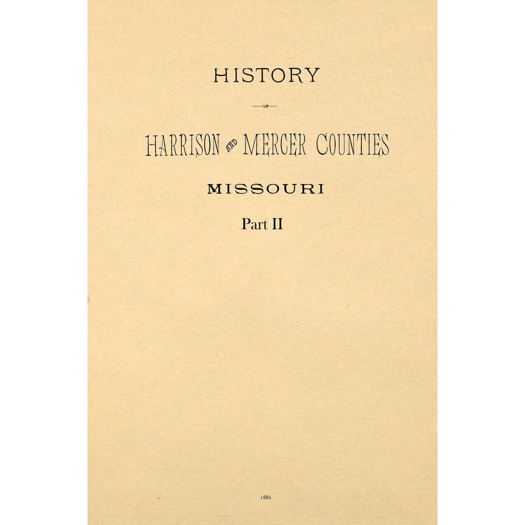 History of Harrison and Mercer Counties Missouri