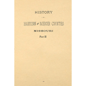 History of Harrison and Mercer Counties Missouri