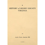 A History of Henry County Virginia