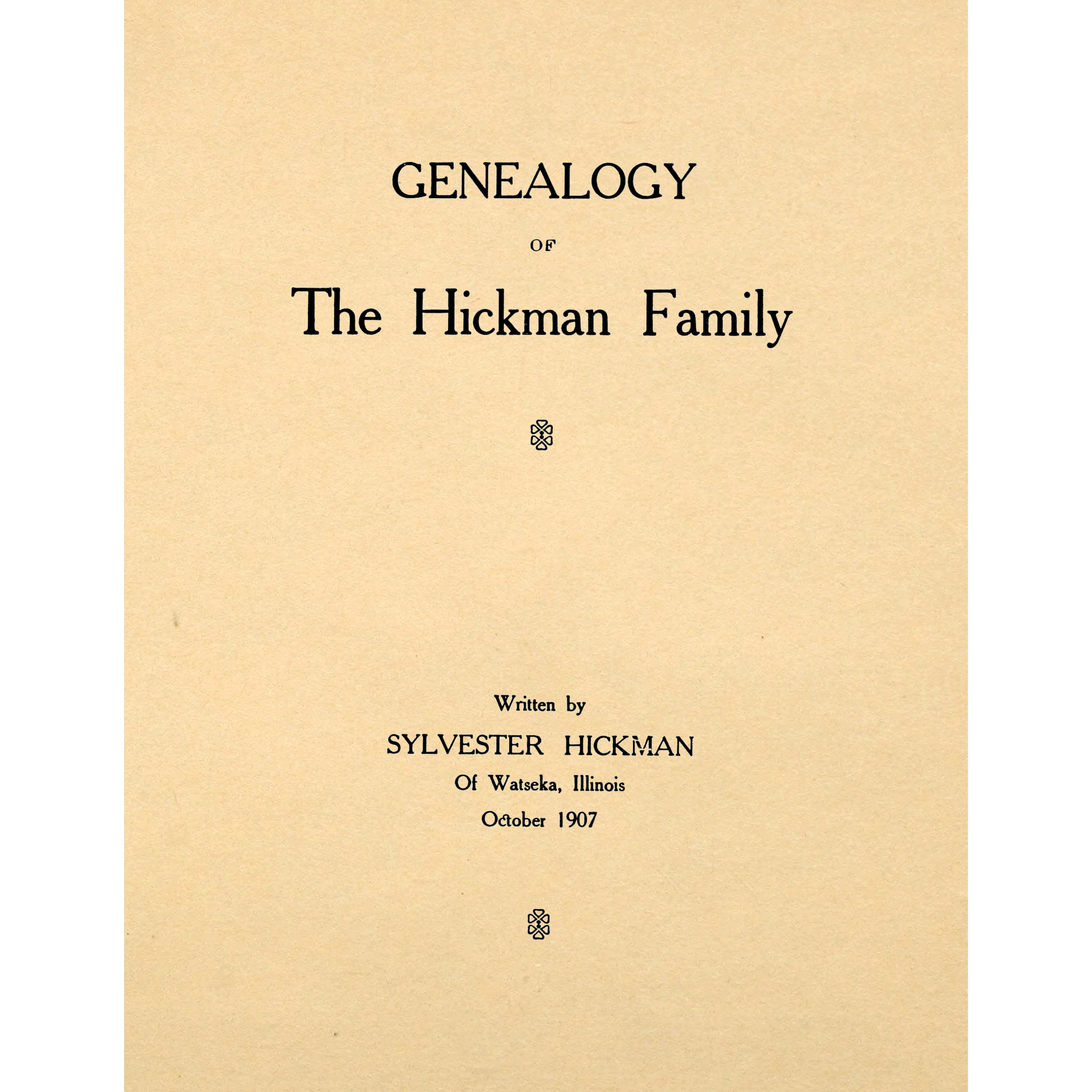 Genealogy of the Hickman Family