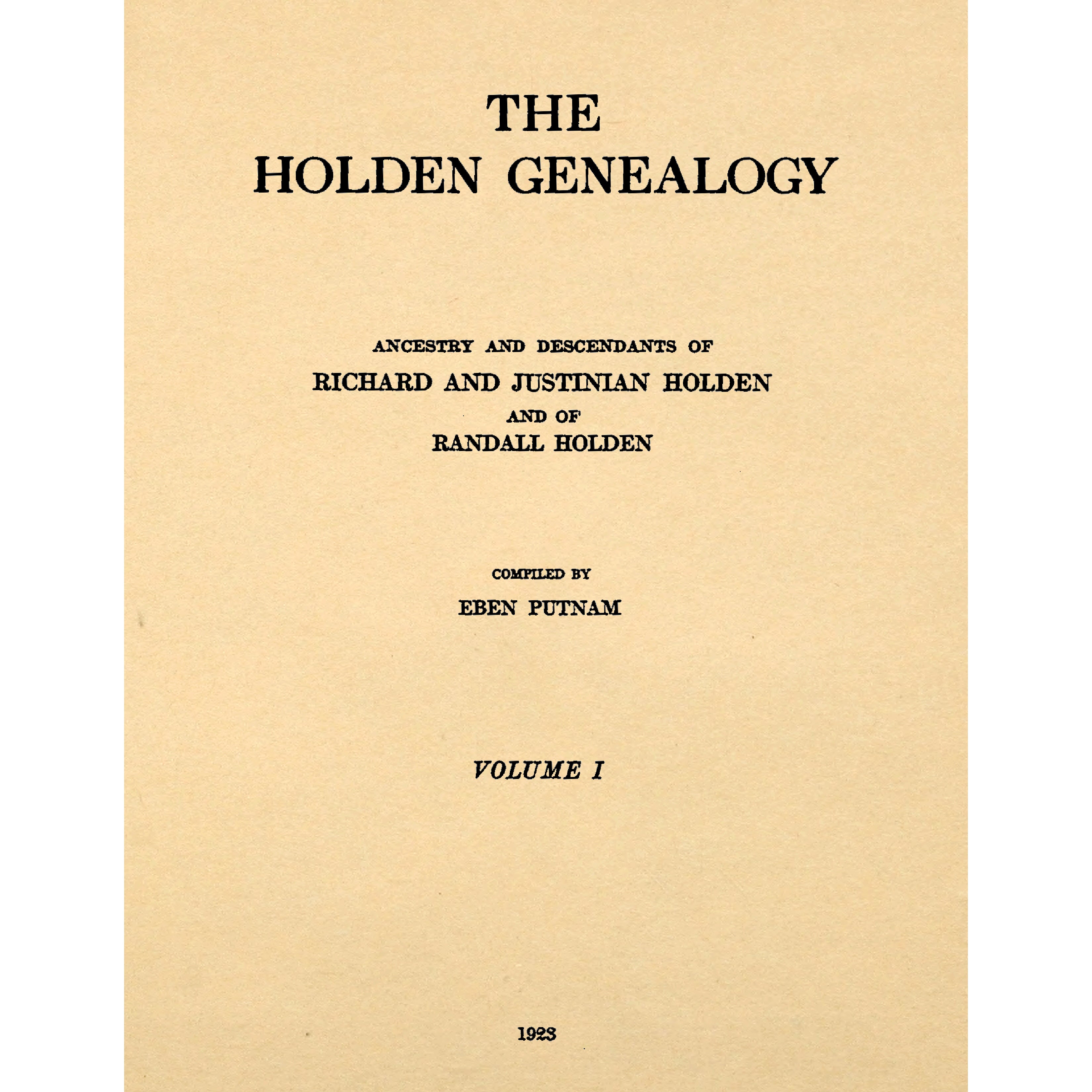 The Holden Genealogy