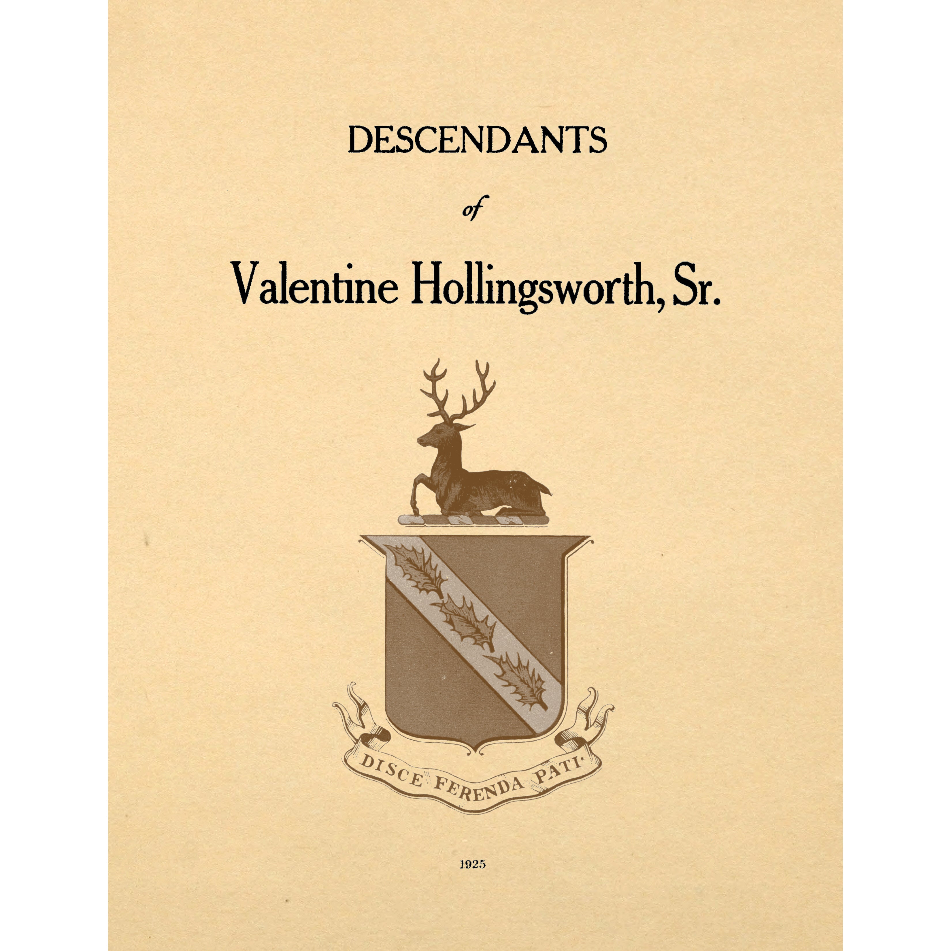 Descendants of Valentine Hollingsworth, Sr.