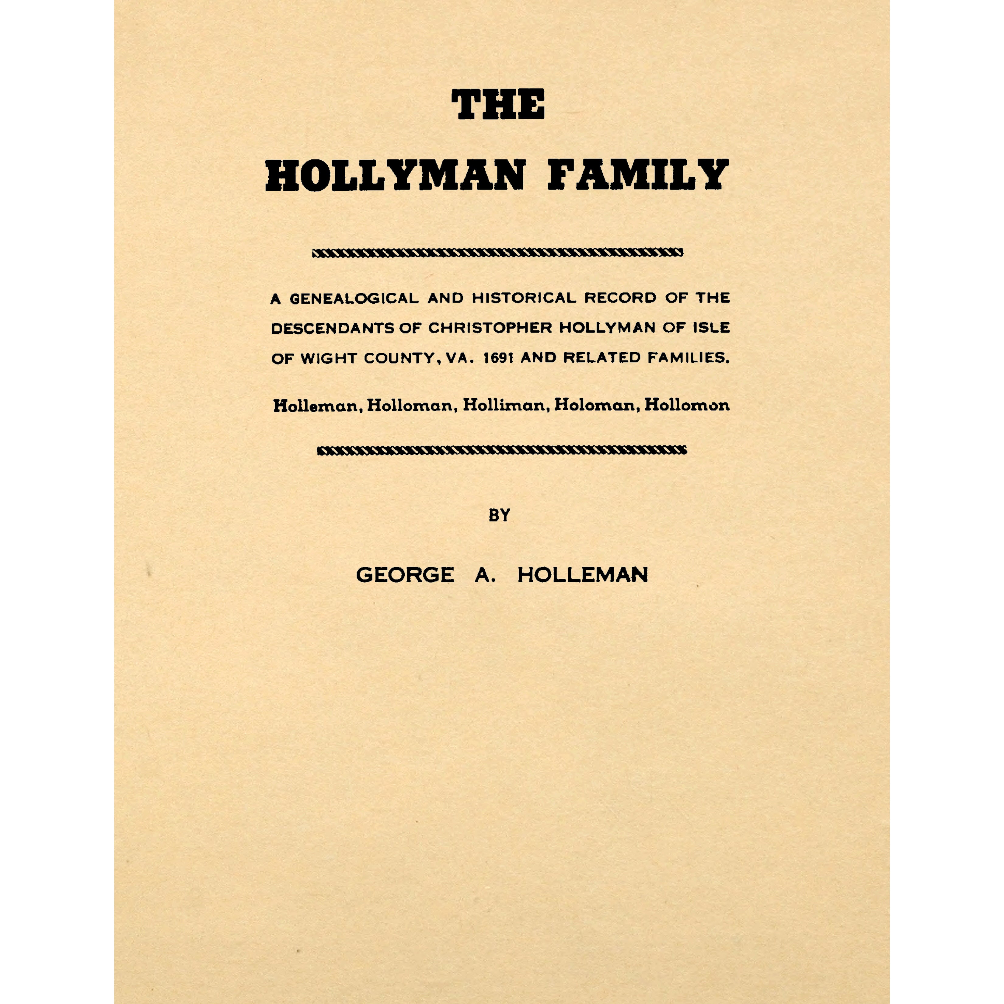 The Hollyman Family;