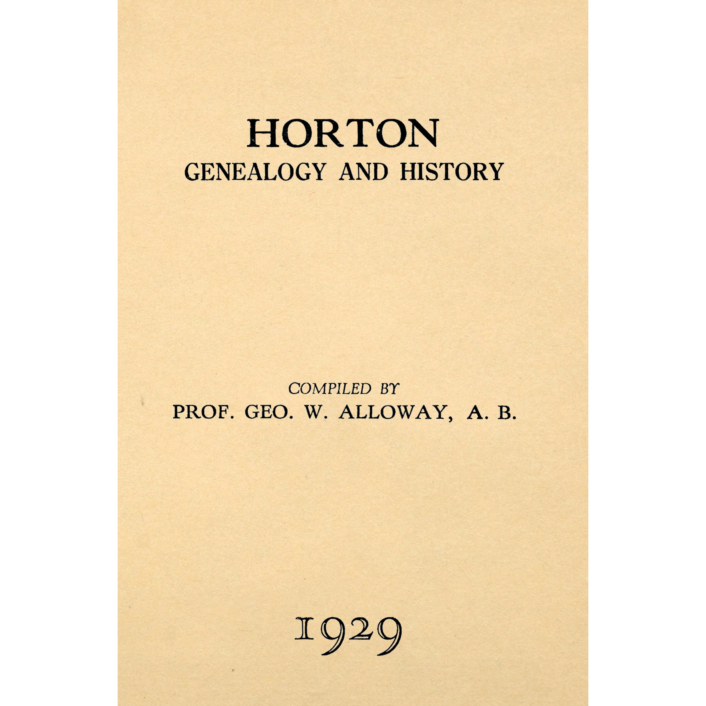 Horton Genealogy and History