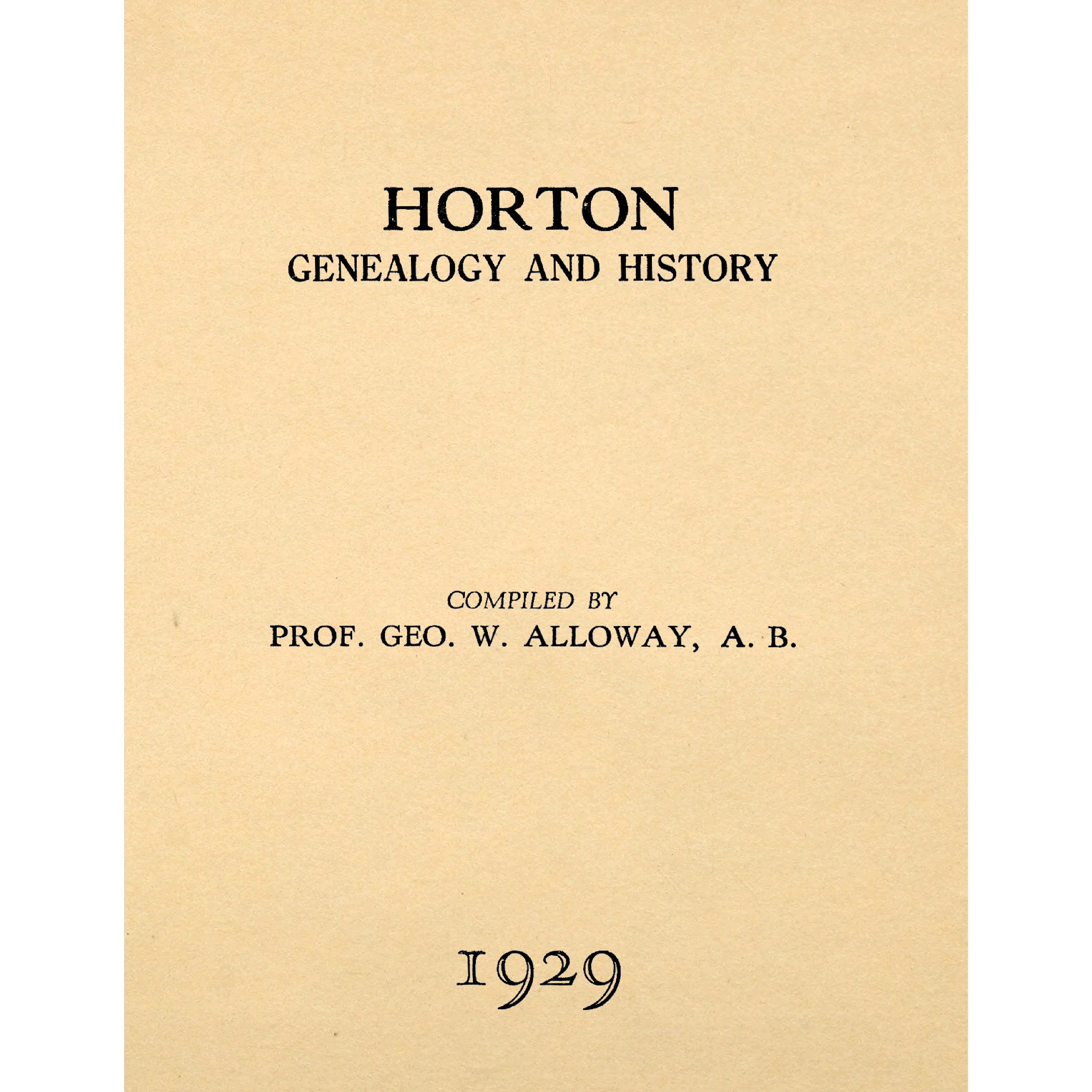 Horton Genealogy and History