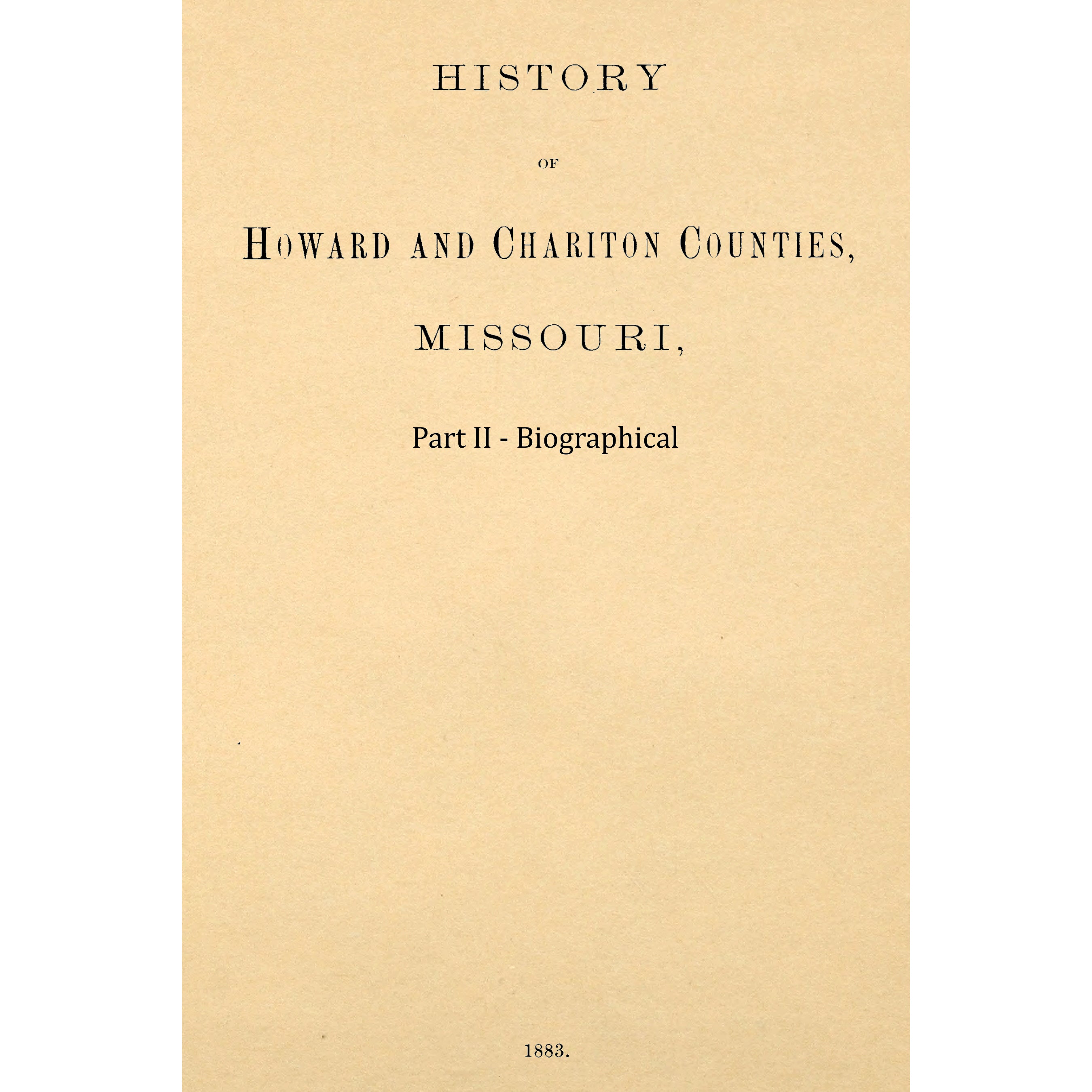 History Of Howard And Chariton Counties, Missouri