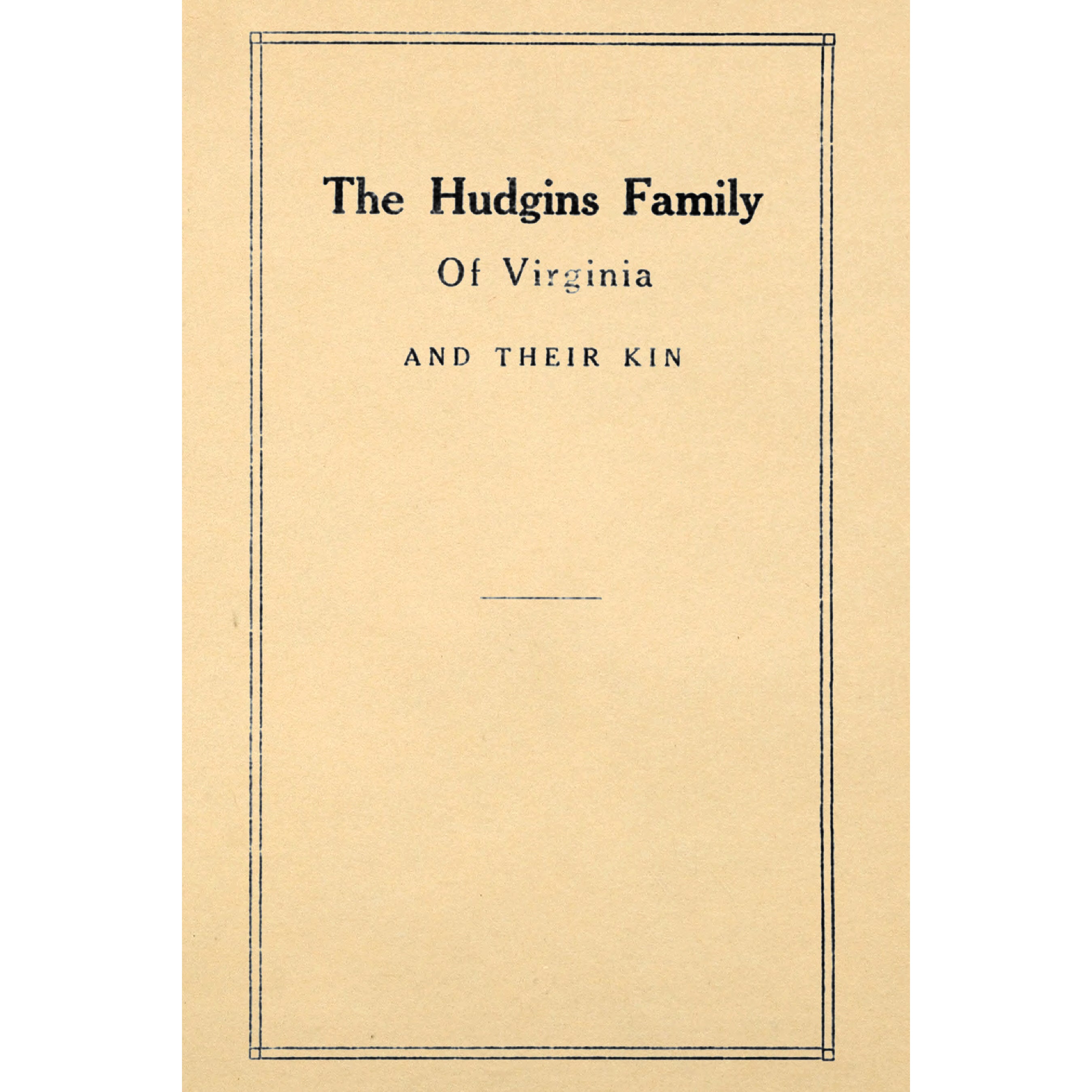 The Hudgins Family of Virginia