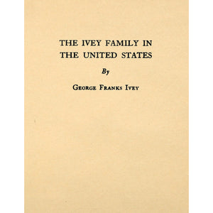 The Ivey Family in the United States