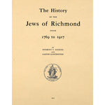 The History of the Jews of Richmond [Virginia] From 1769 to 1917