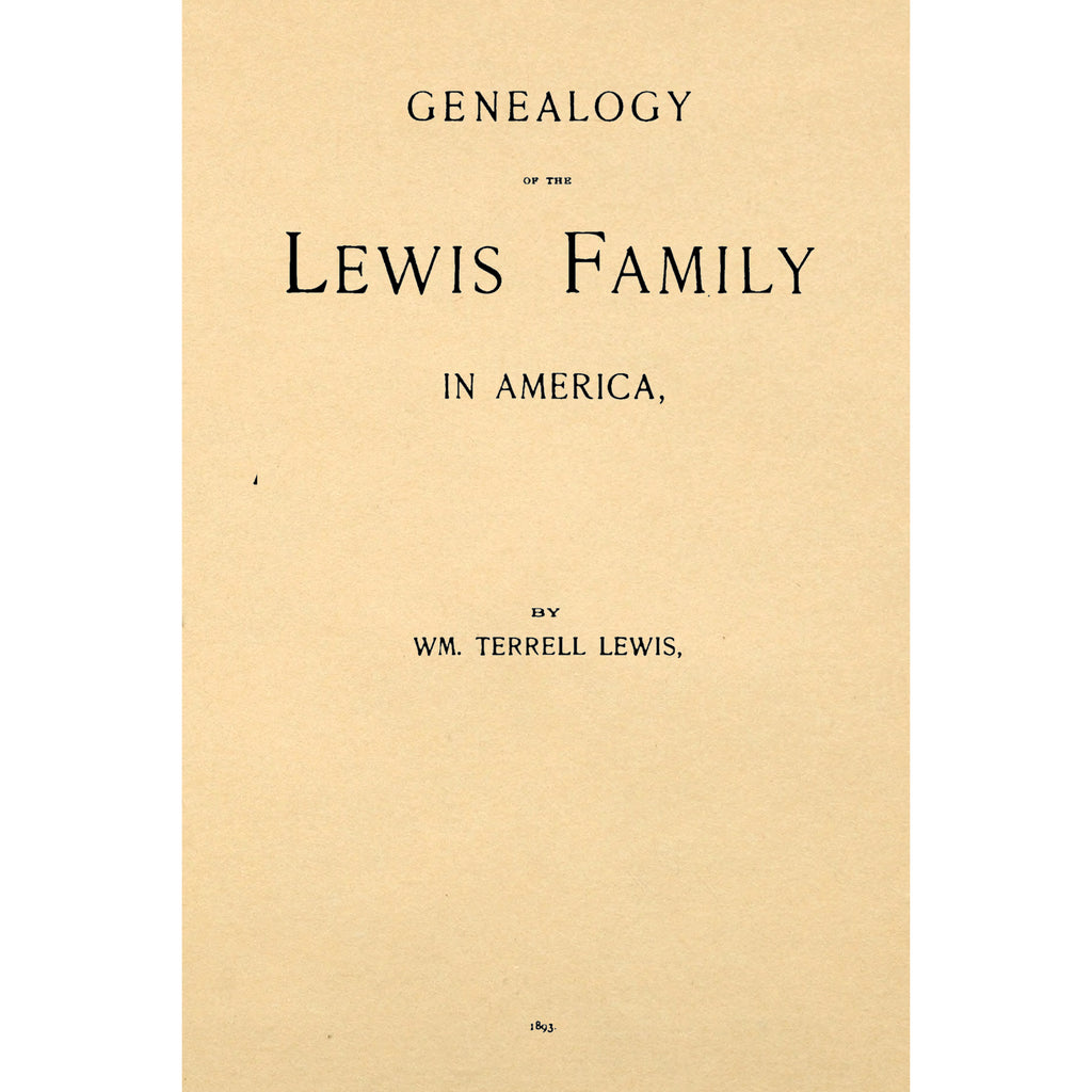 Genealogy of the Lewis Family in America,