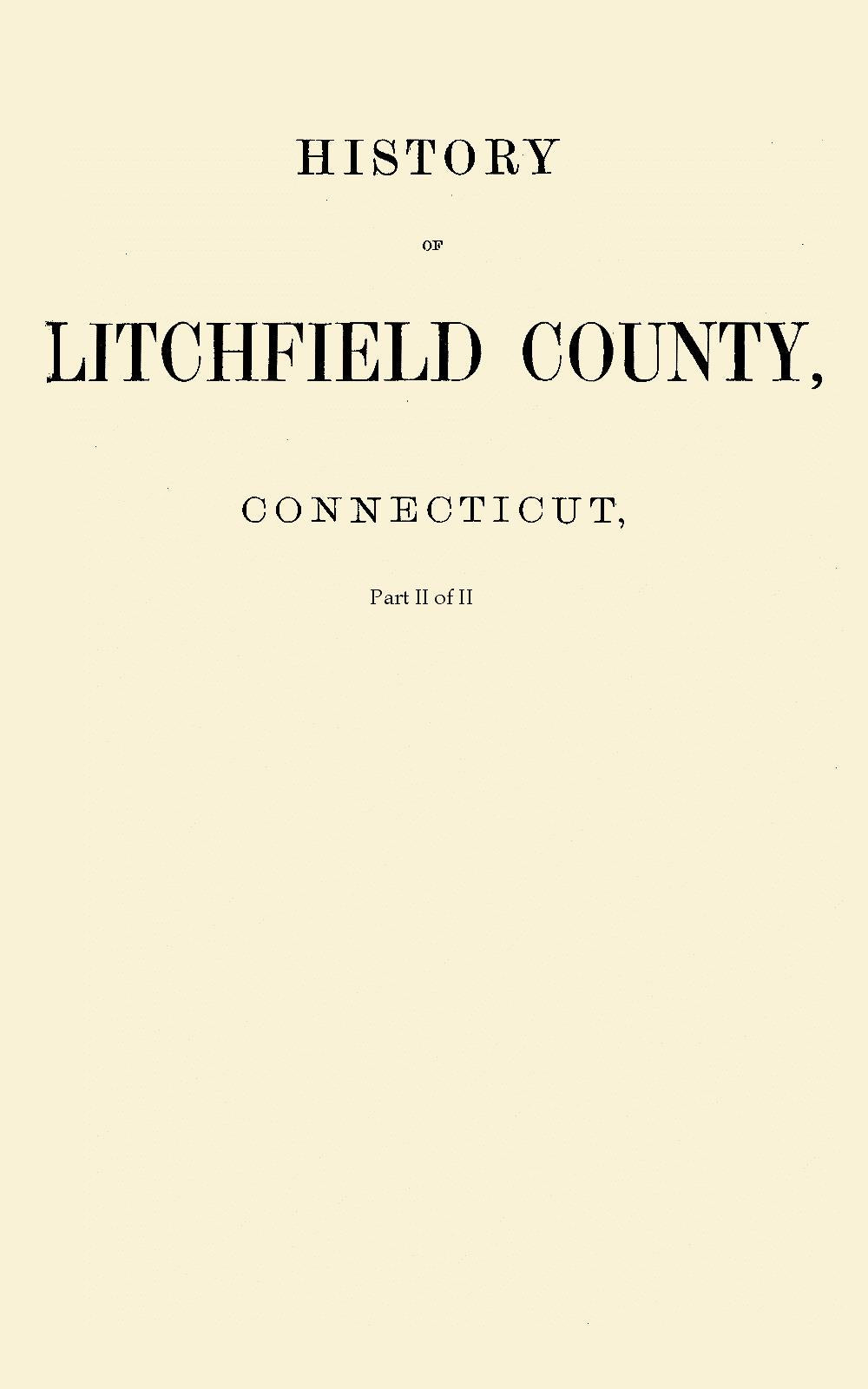 History of Litchfeild Connecticut