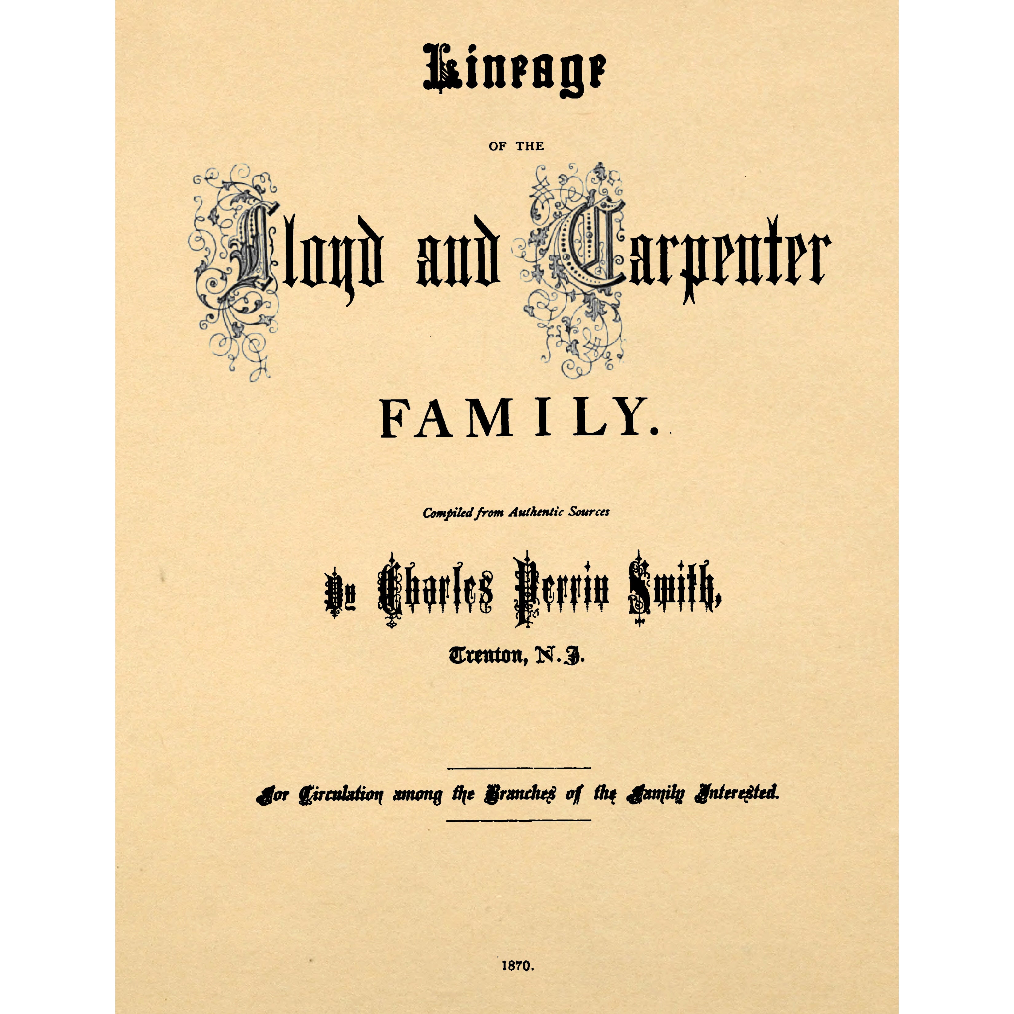 Lineage of the Lloyd and Carpenter Family-