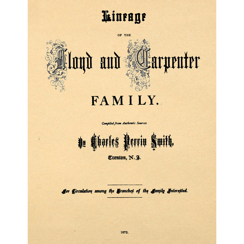Lineage of the Lloyd and Carpenter Family-