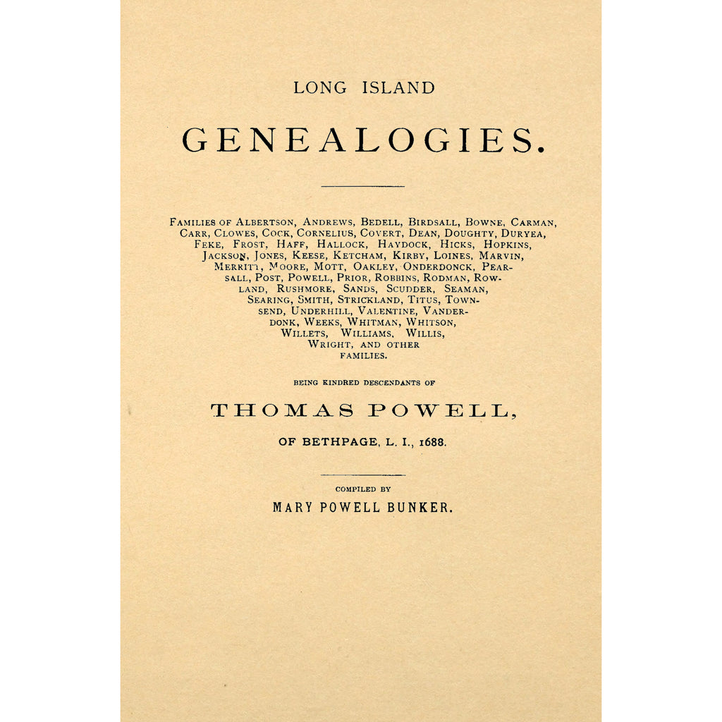 Long Island Genealogies.