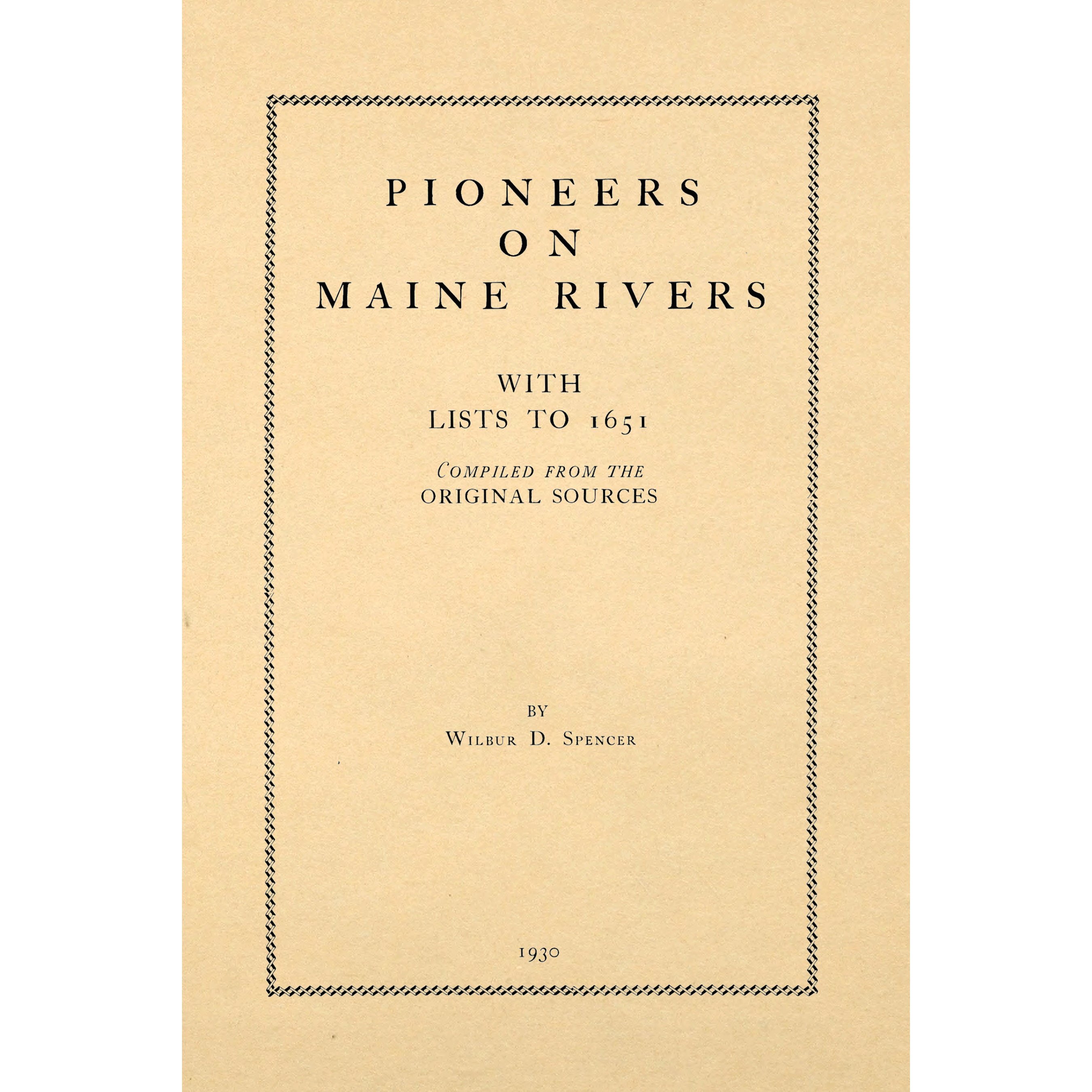 Pioneers on Maine Rivers