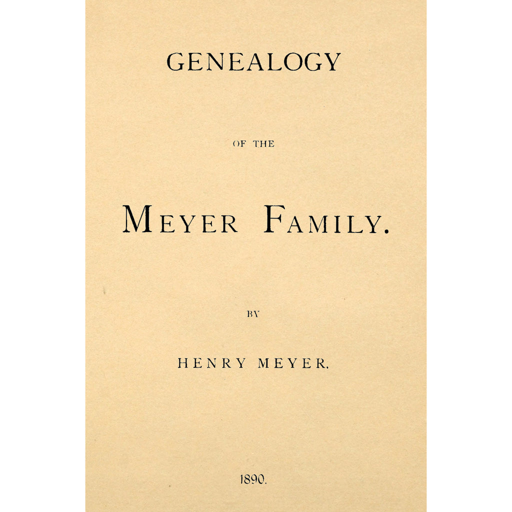 Genealogy of the Meyer Family