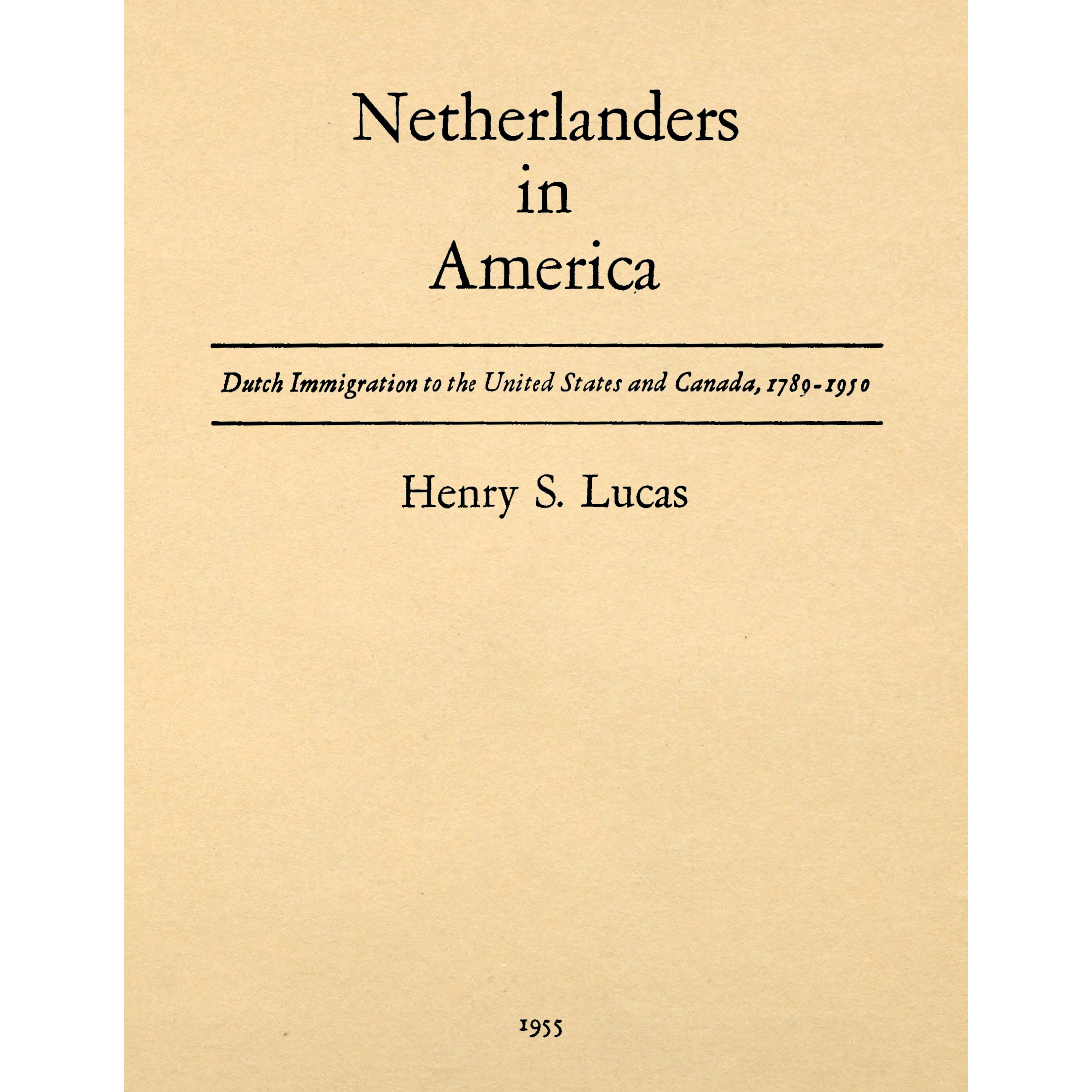 Netherlanders In America