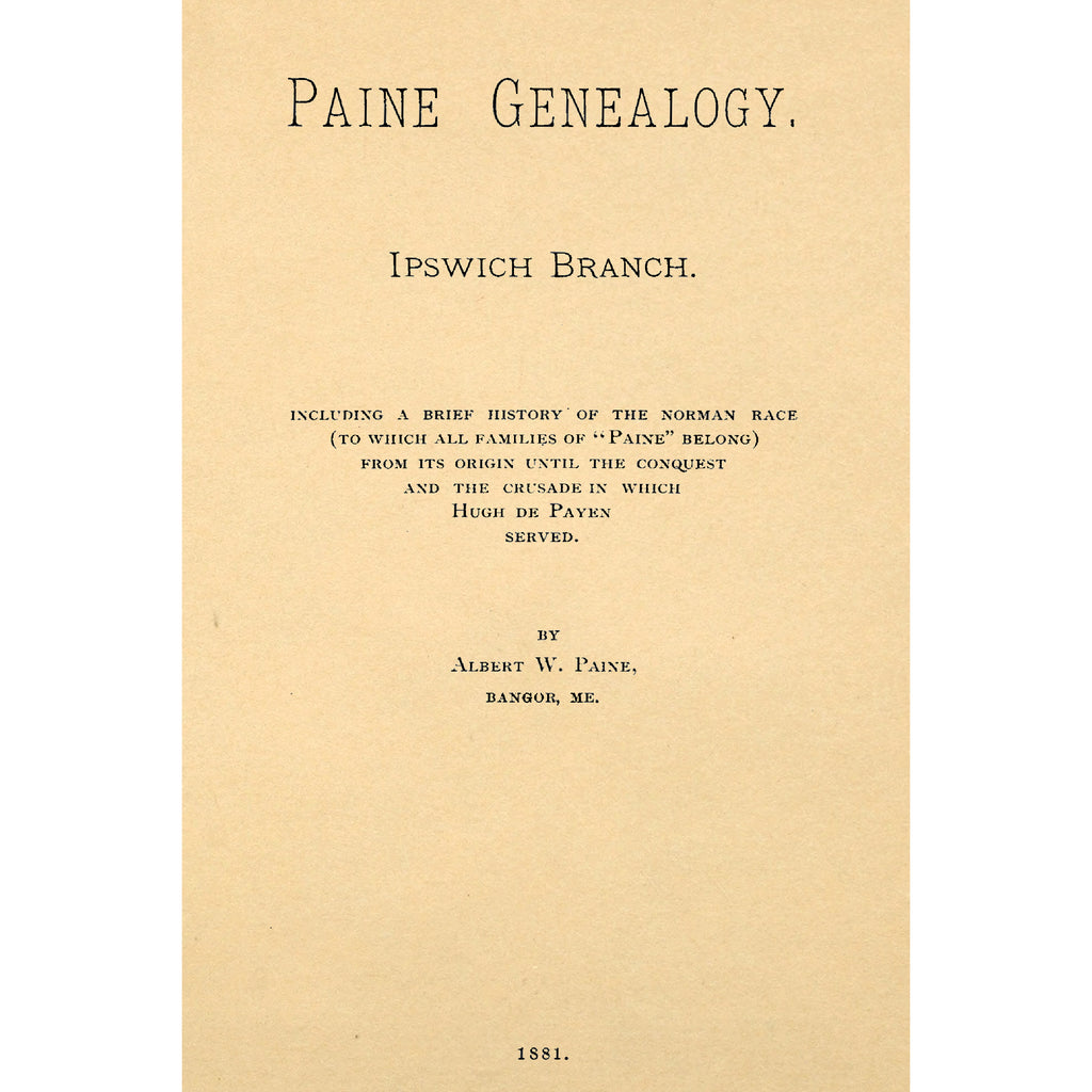 Paine Genealogy, Ipswich Branch.