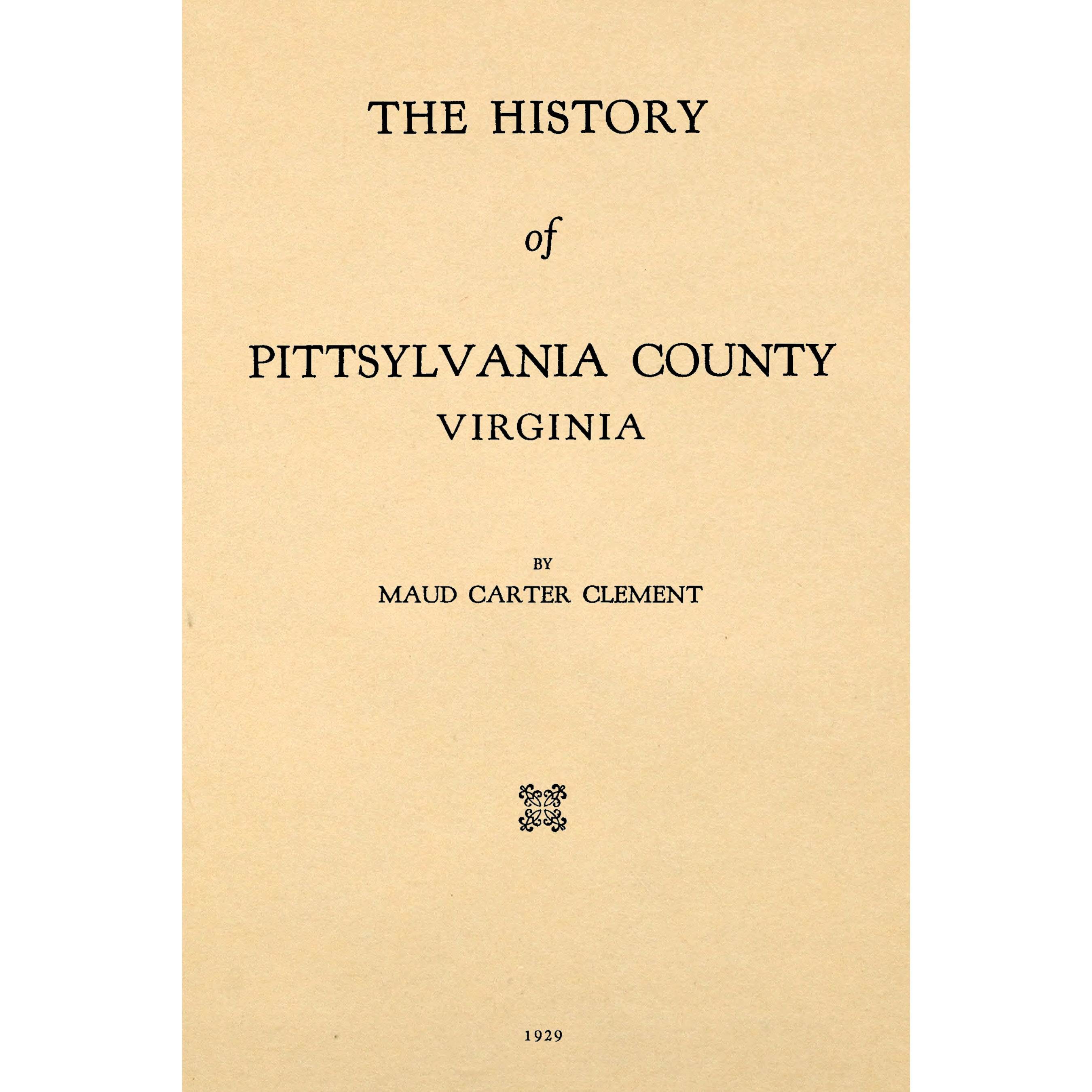 History of Pittsylvania County, Virginia