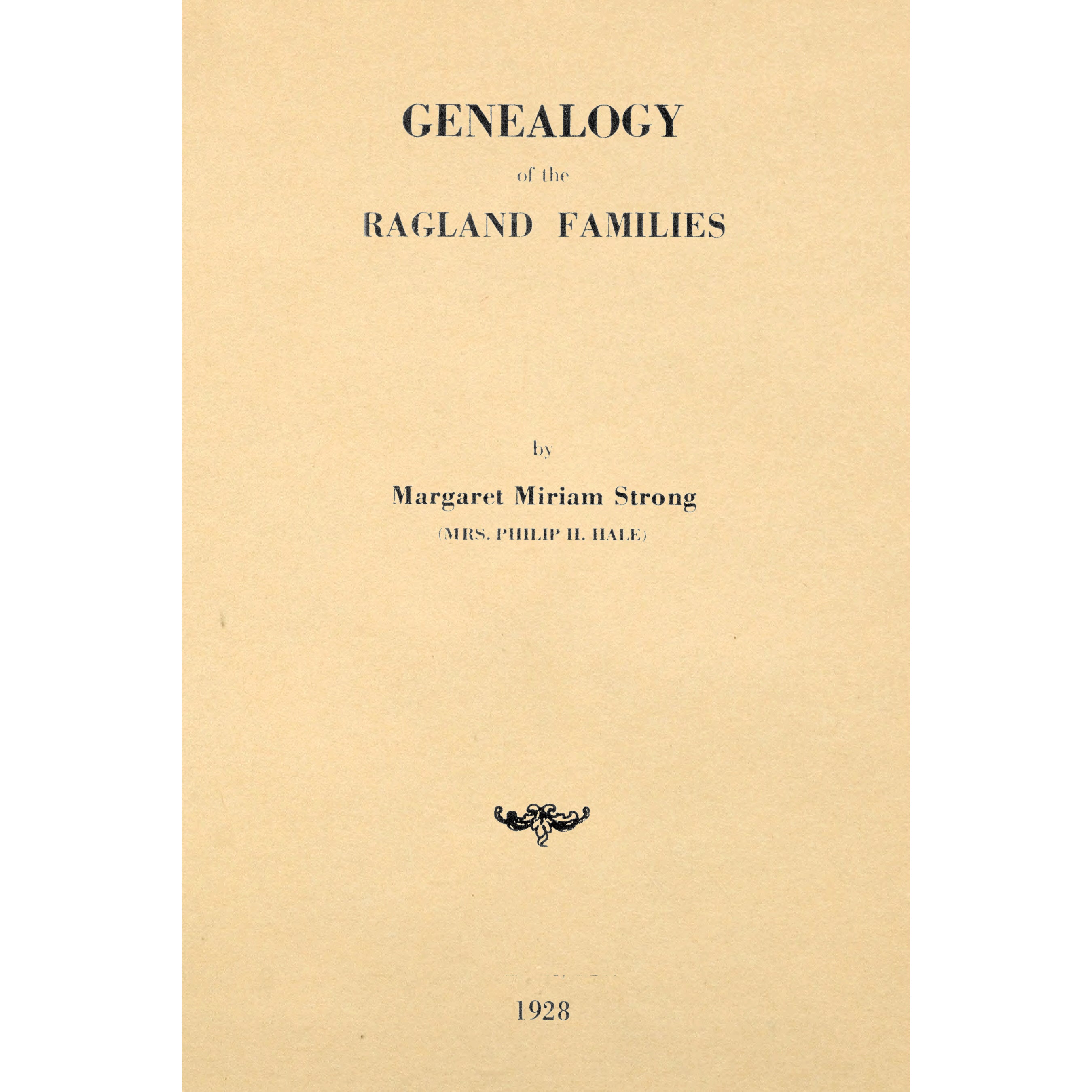 Genealogy of the Ragland Families,