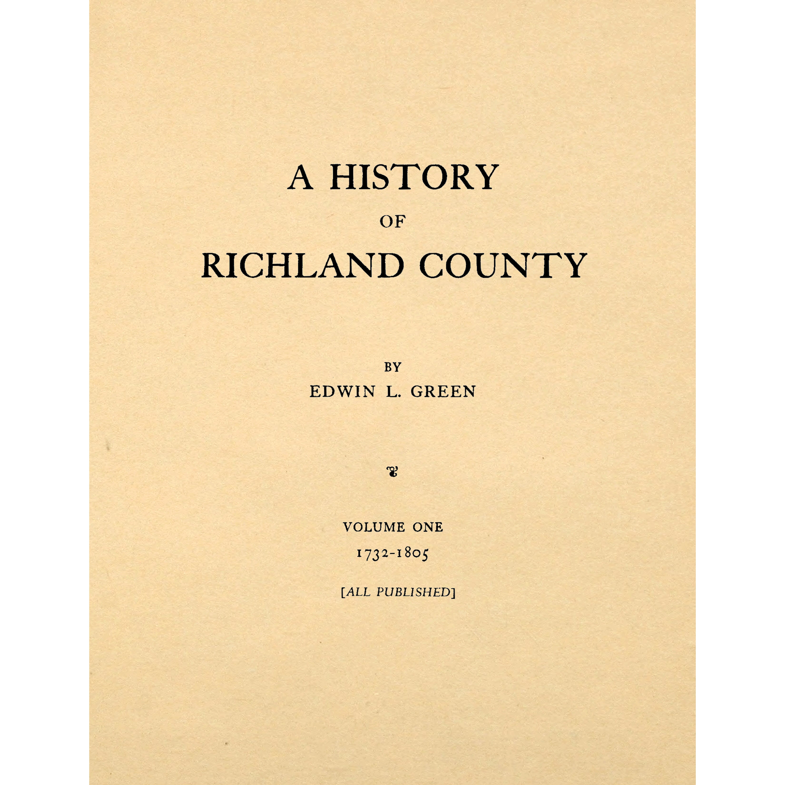 A History of Richland County [South Carolina]