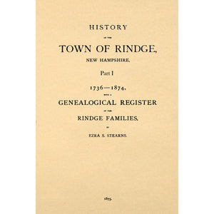 History of the town of Rindge, New Hampshire