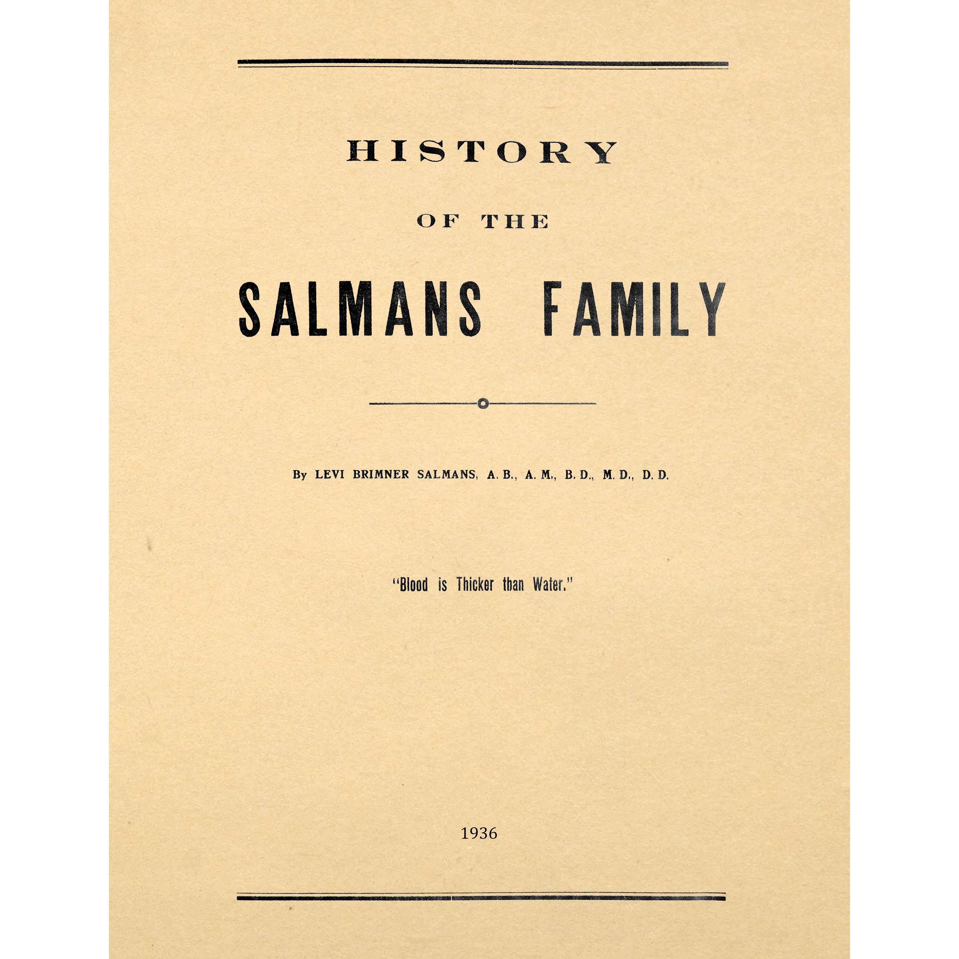 History of the Salmans Family