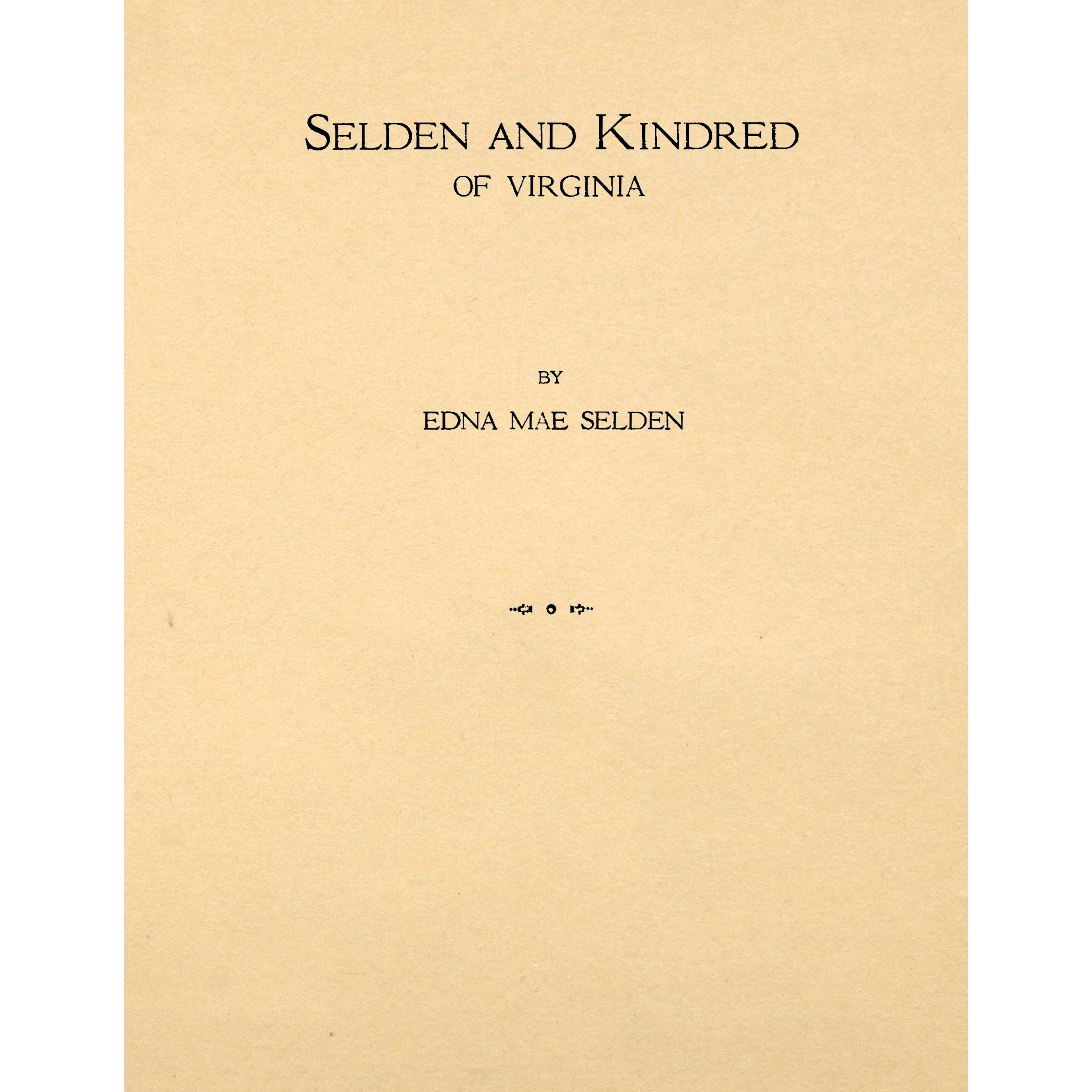 Selden and Kindred of Virginia