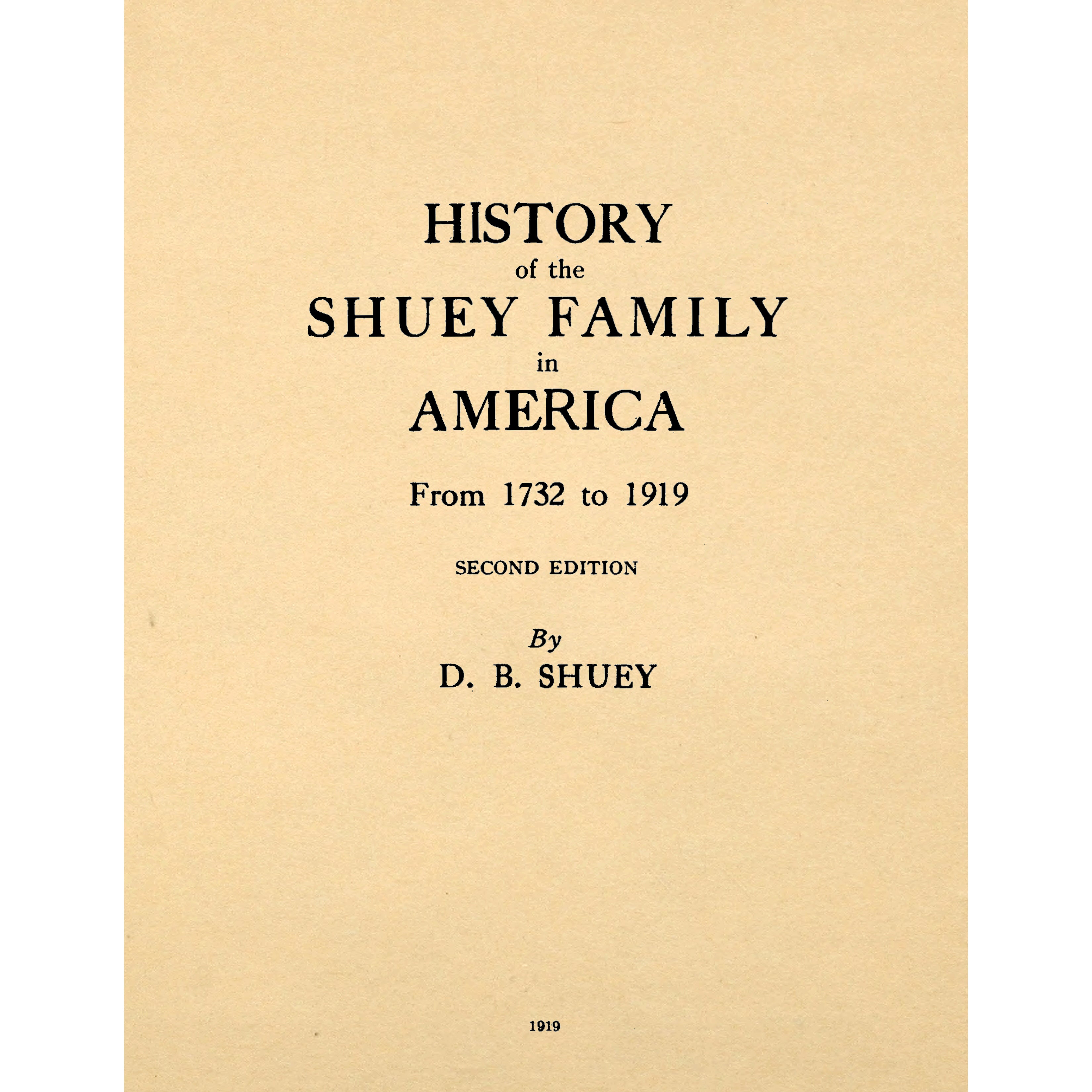 History of the Shuey Family in America