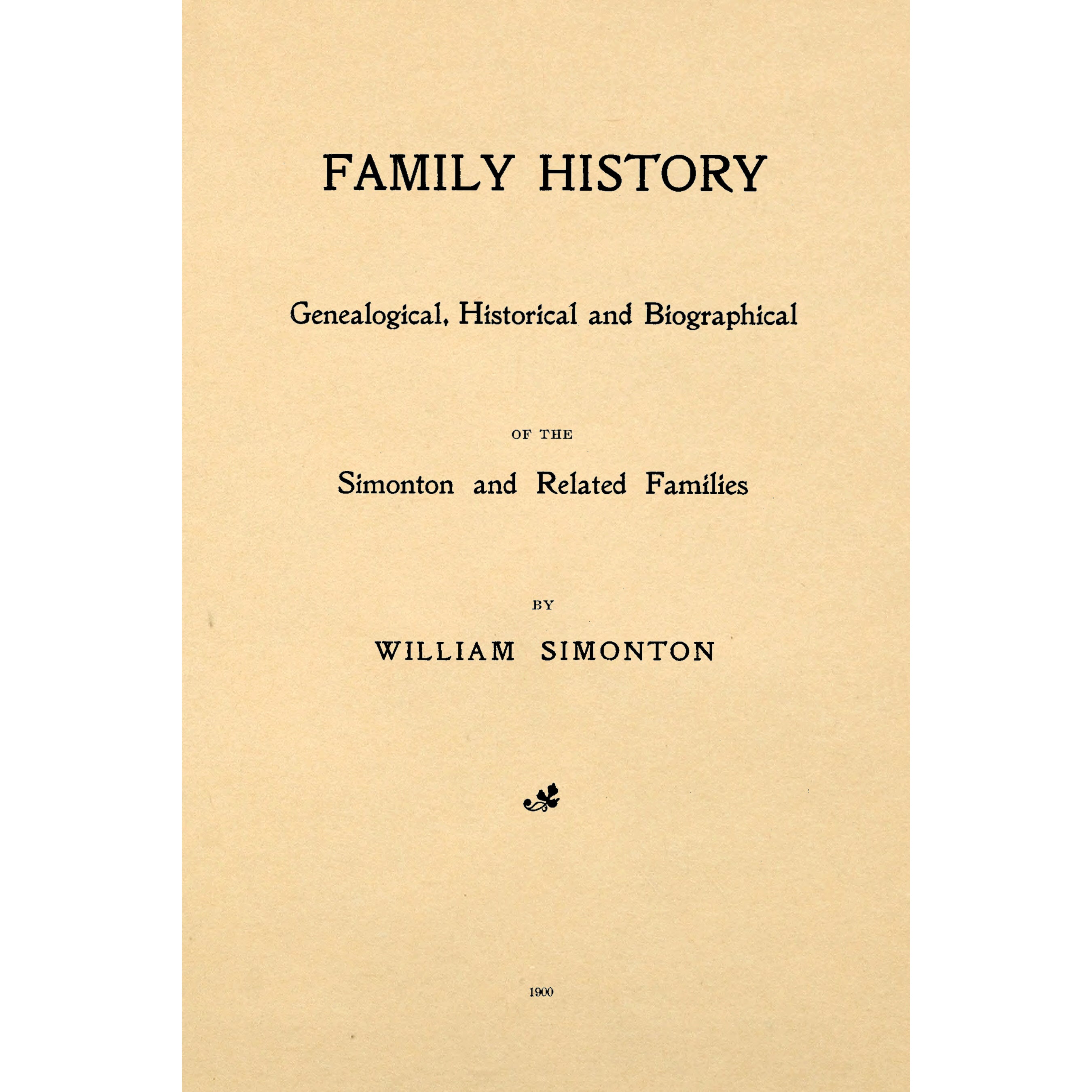 Family History of the Simonton and Related Families;
