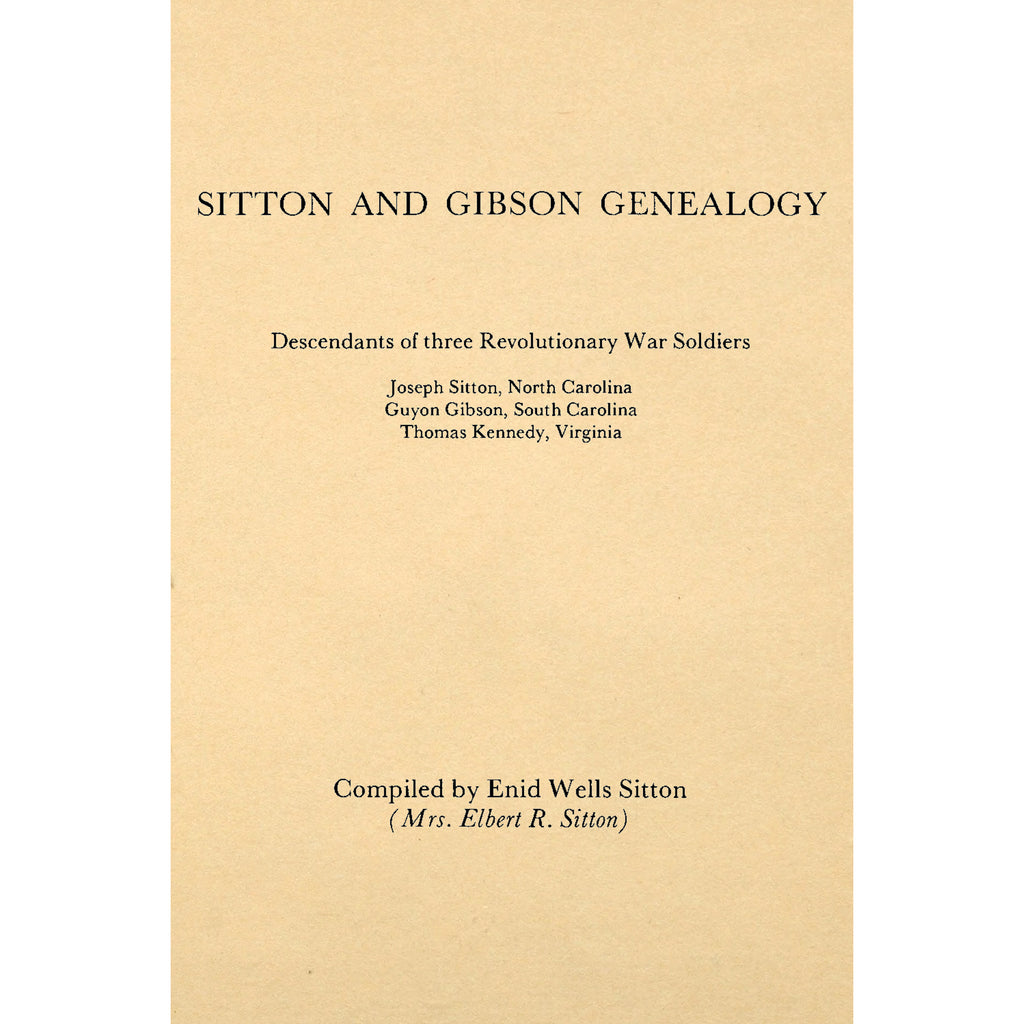 Sitton and Gibson genealogy