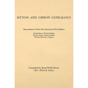 Sitton and Gibson genealogy