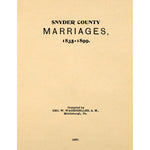 Snyder County [Pennsylvania] Marriages 1835-1899.