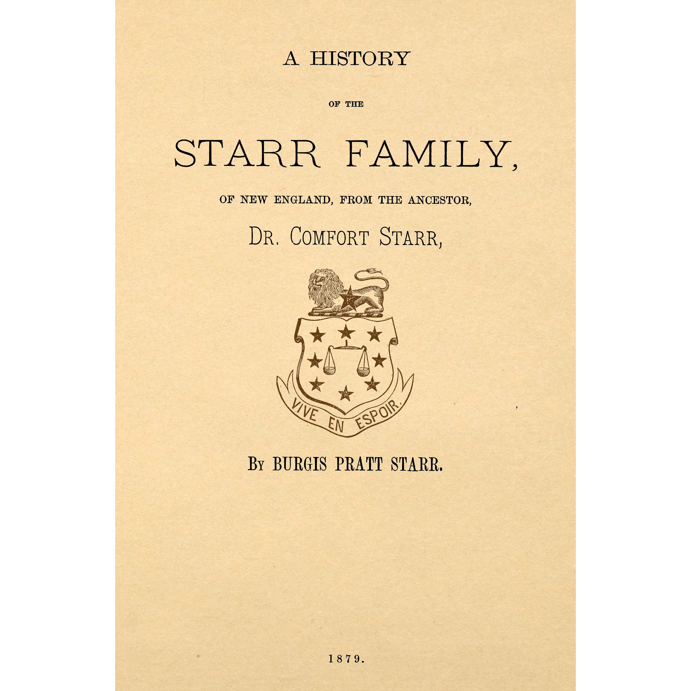A history of the Starr family of New England