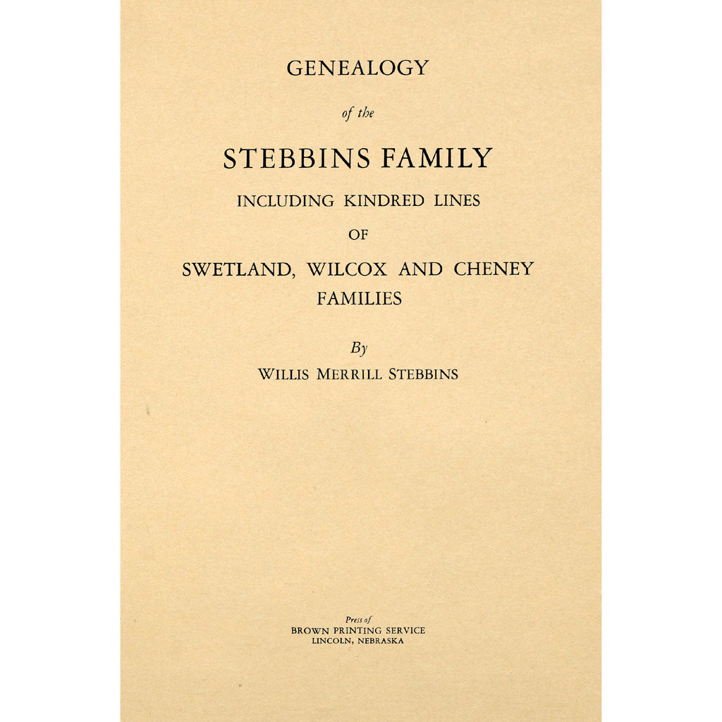 Genealogy of the Stebbins Family
