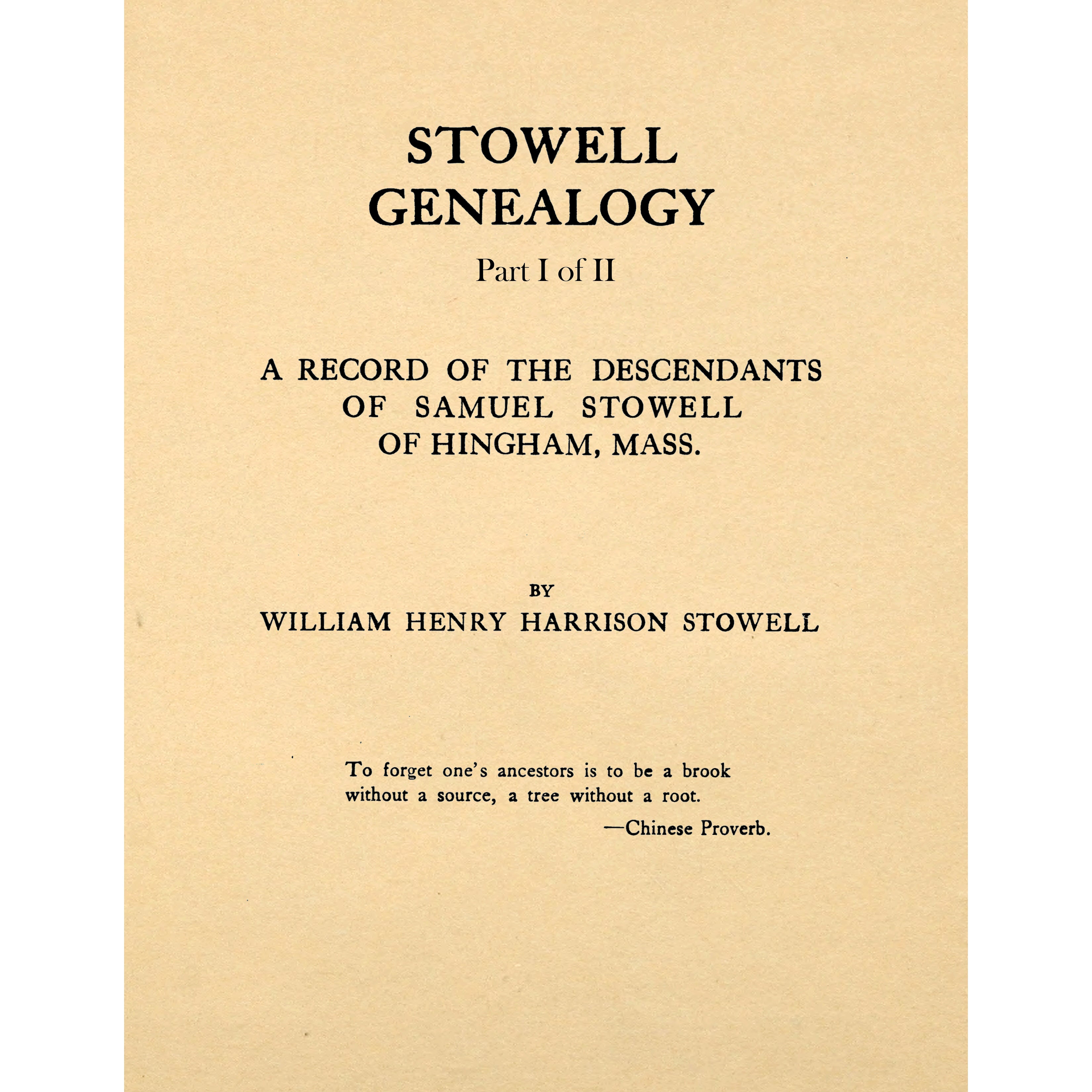 Stowell Genealogy