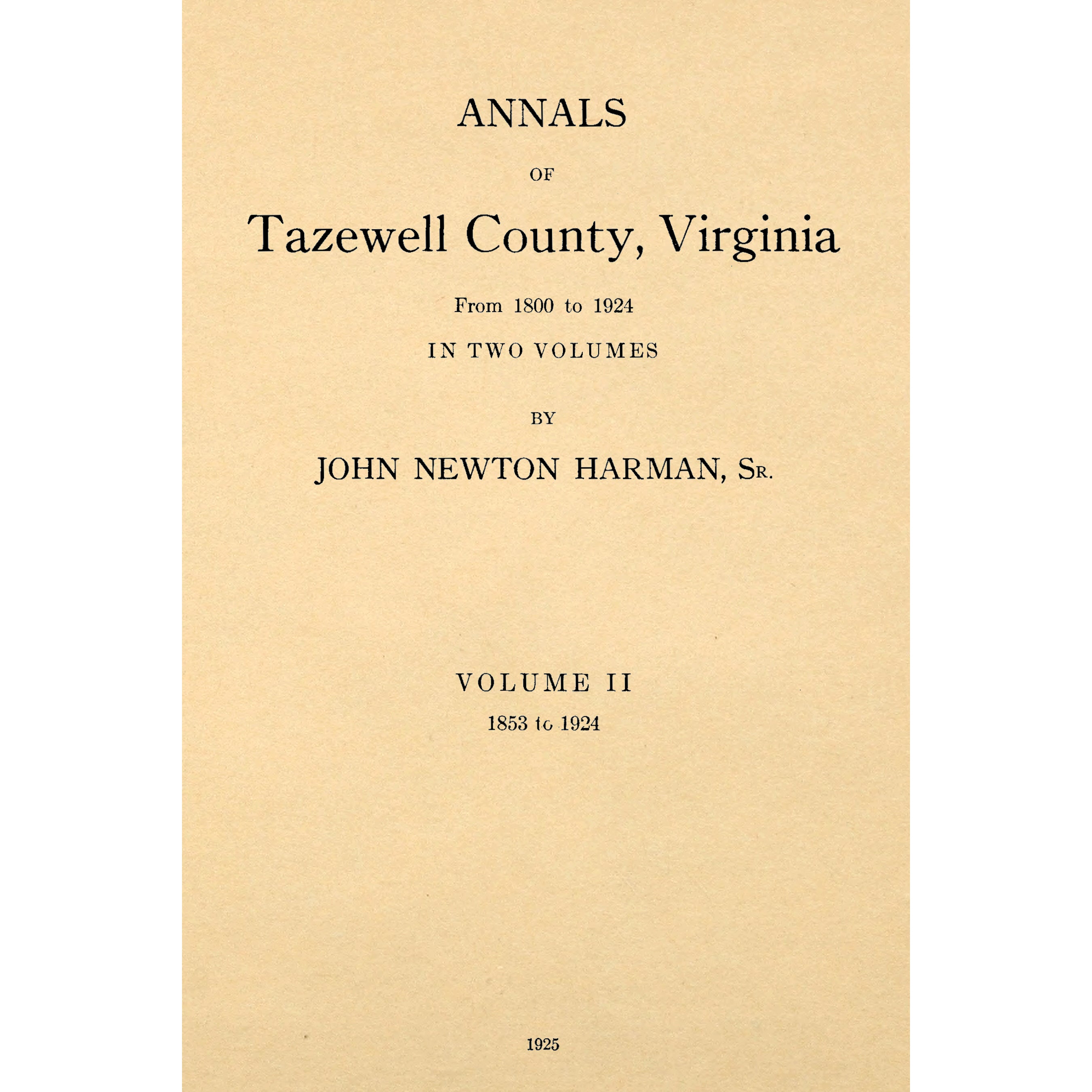 Annals Of Tazewell County, Virginia