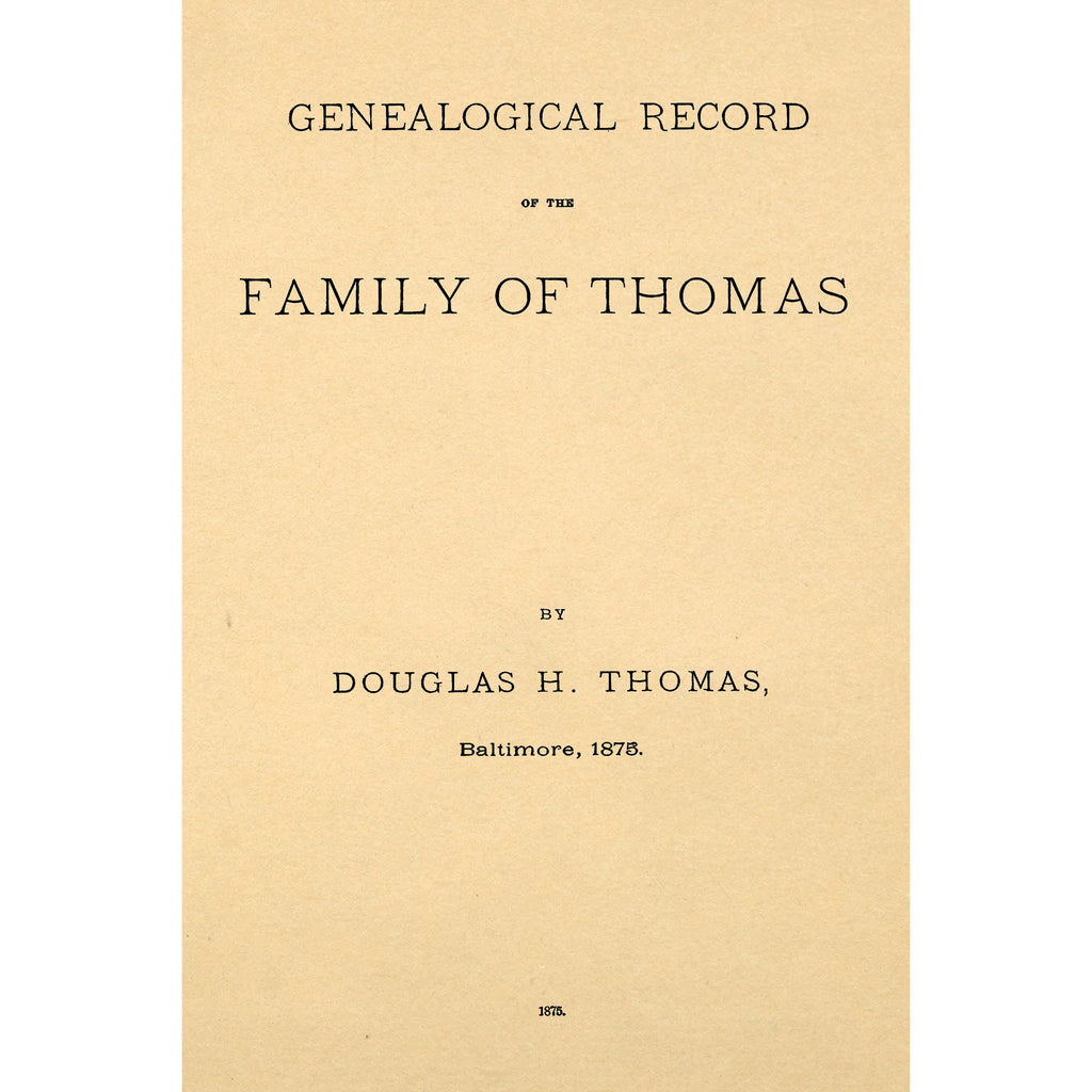 Genealogical record of the family of Thomas