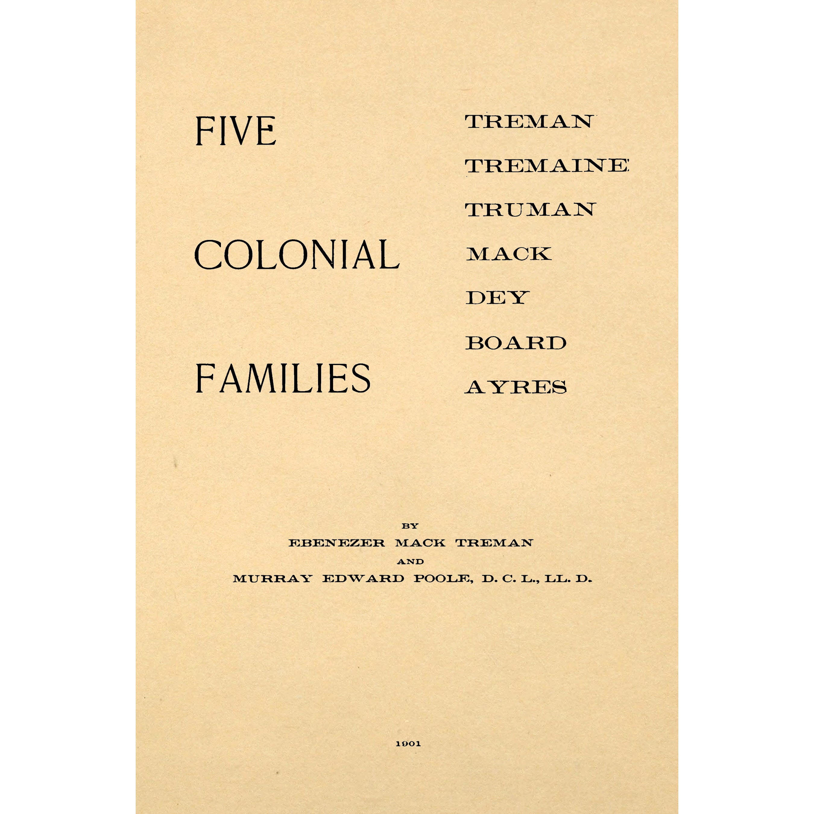 Five Colonial Families;