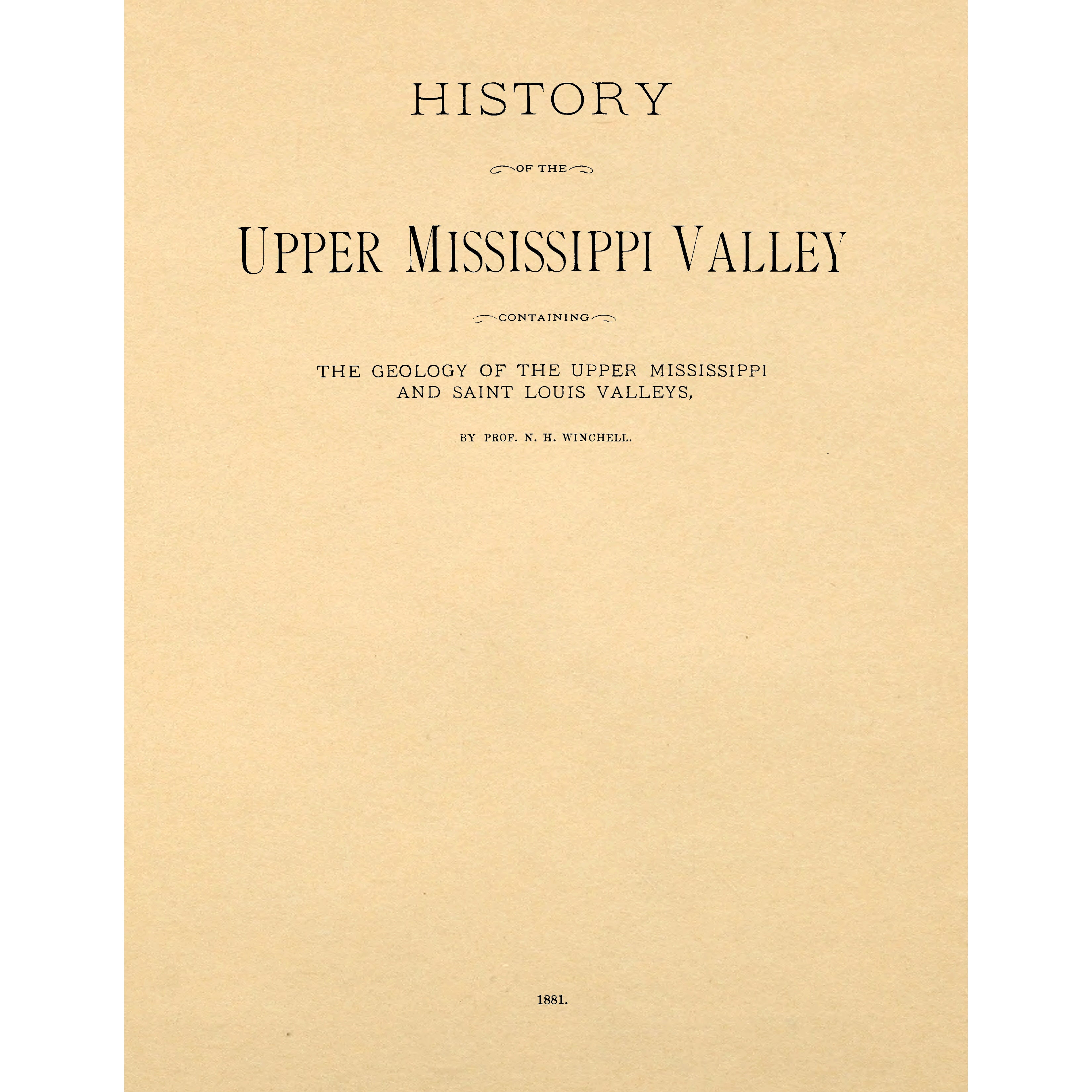 History of the upper Mississippi Valley