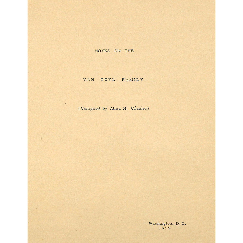 Notes on the Van Tuyl family