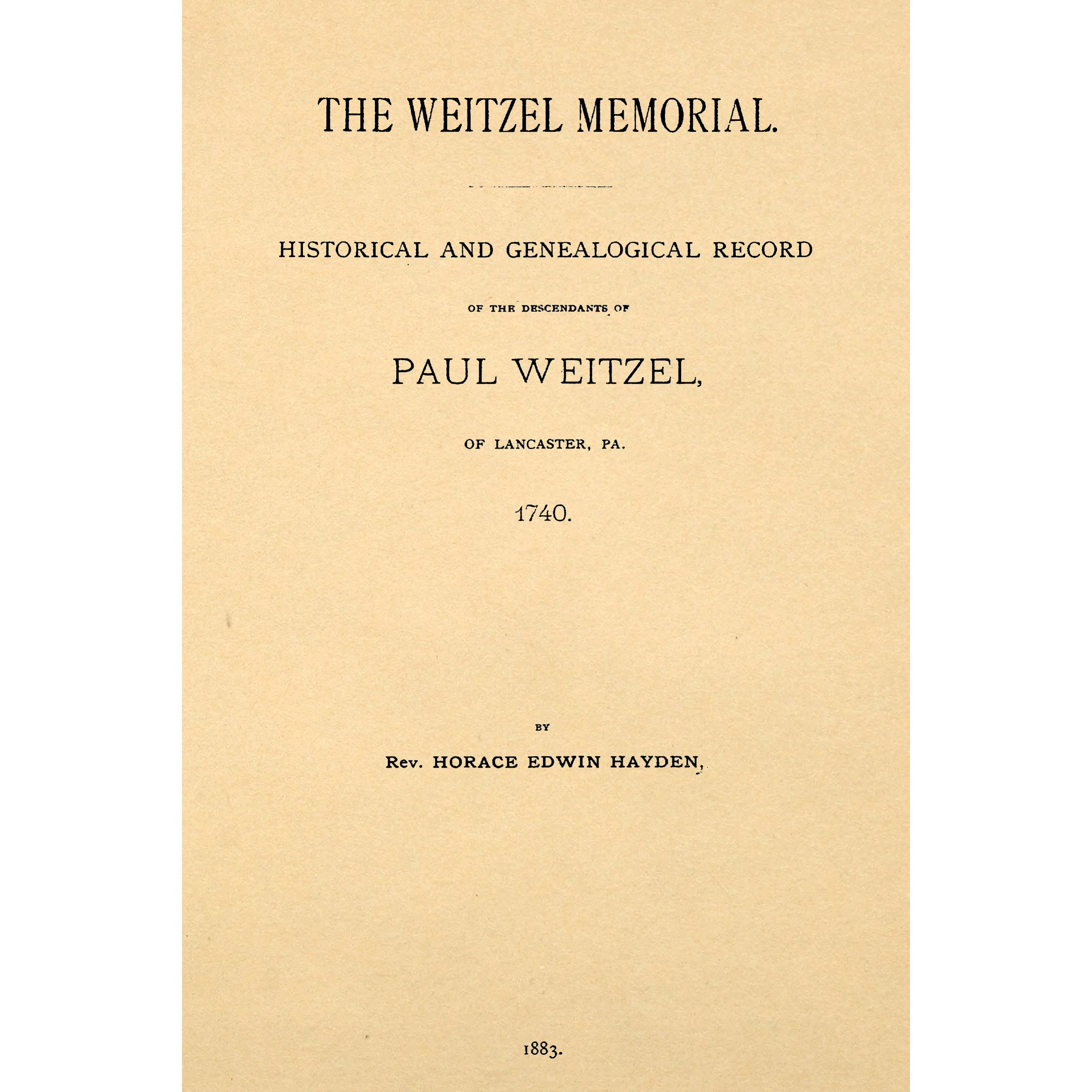 The Weitzel Memorial